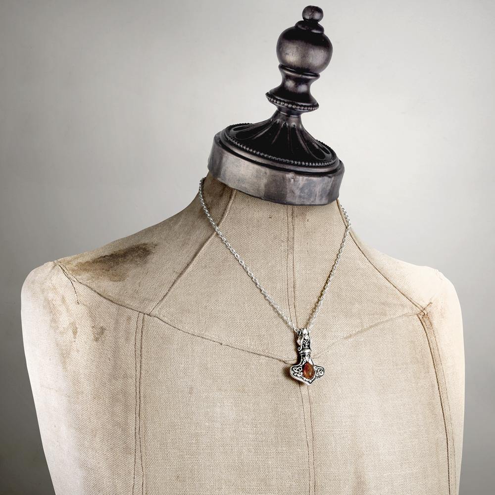 Viking Hammer Pendant Necklace - Norse Mjolnir Jewelry for Men & Women - Perfect for Viking Lovers, Cosplay, and Historical Reenactments