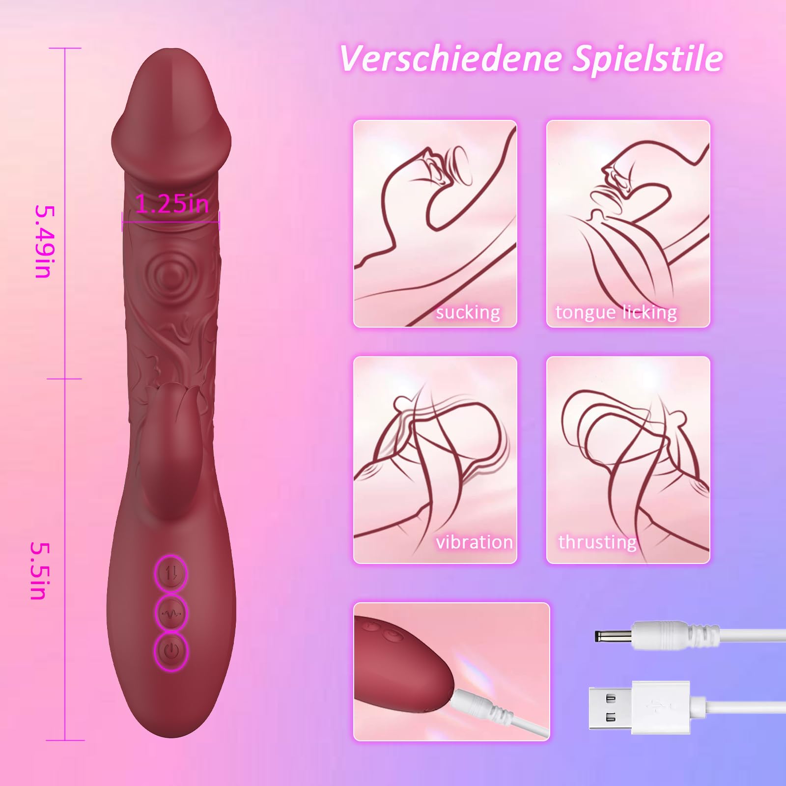 Godemichets Remote Control Vibrating Strap-On Dildo for Couples - Powerful Clitoral Stimulator & Thrusting Massager - Hands-Free Wearable Vibrating Egg for Women - Perfect for Couples Play & Long Distance Intimacy
