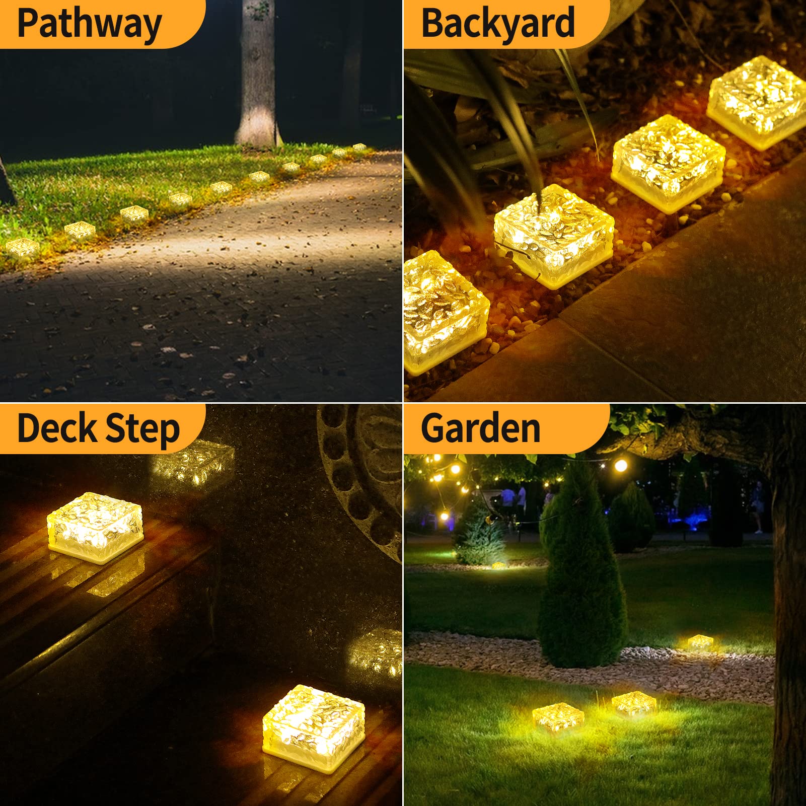 Solar Powered Outdoor Pathway Lights - 3 Pack Warm White LED Garden Landscape Lighting for Walkway, Patio, Lawn & Deck | Weatherproof Recessed Paver Lights for Yard, Driveway & Outdoor Decor