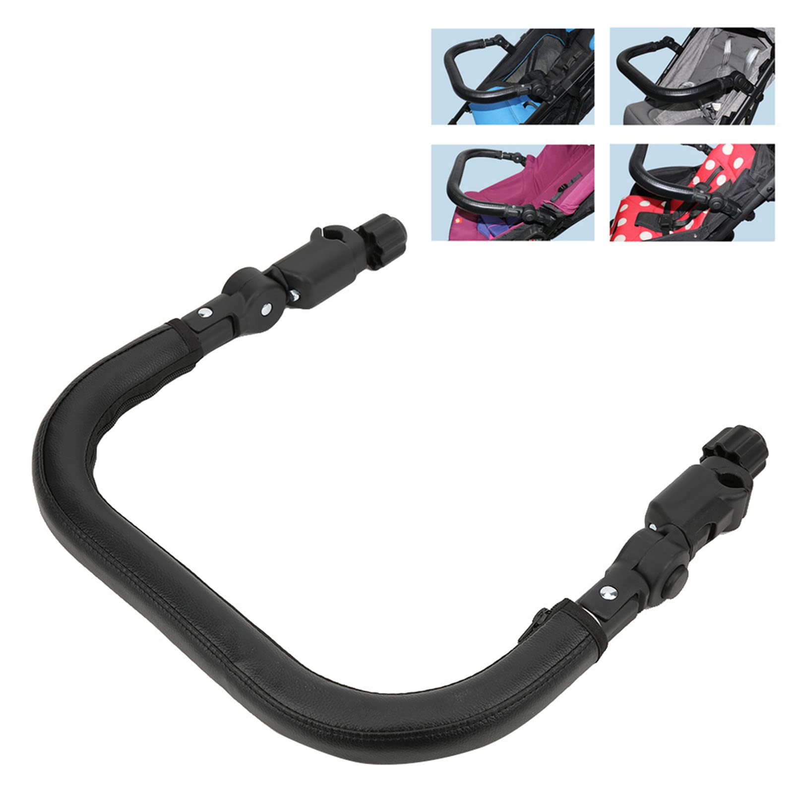 Universal Baby Stroller Bumper Bars - Leather Armrest for Rhombic, Quadrate & Rectangle Tubes | Stroller Accessories for Safety & Comfort | Perfect for Urban Walks, Shopping & Travel
