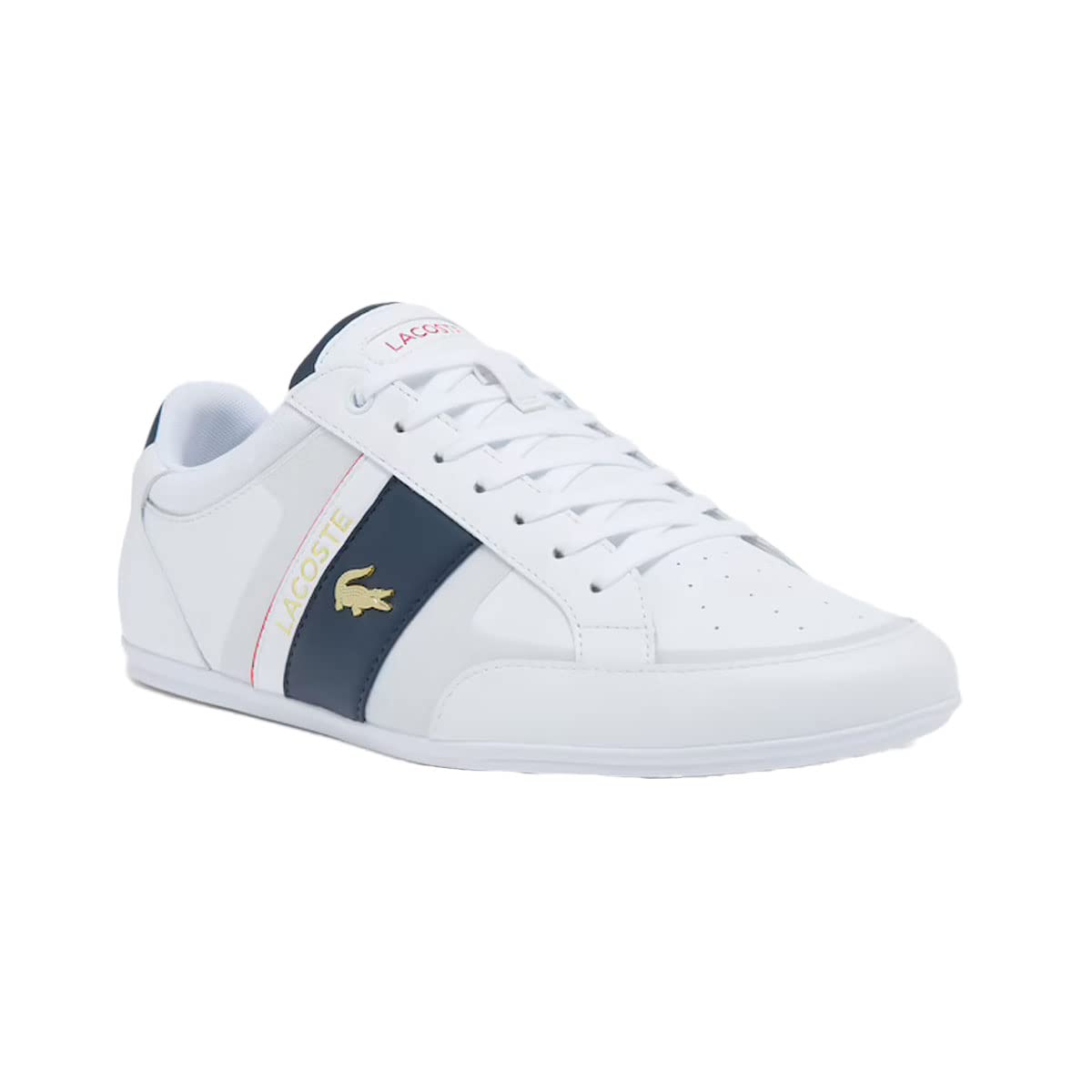 Lacoste Men's Chaymon Synthetic Leather Sneakers - Black & White Casual Shoes for Walking, Work & Everyday Wear