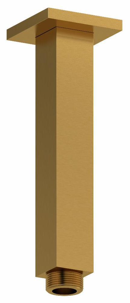 6 Ceiling Mount Shower Arm With Square Escutcheon   Brushed Gold 548BG RIOBEL
