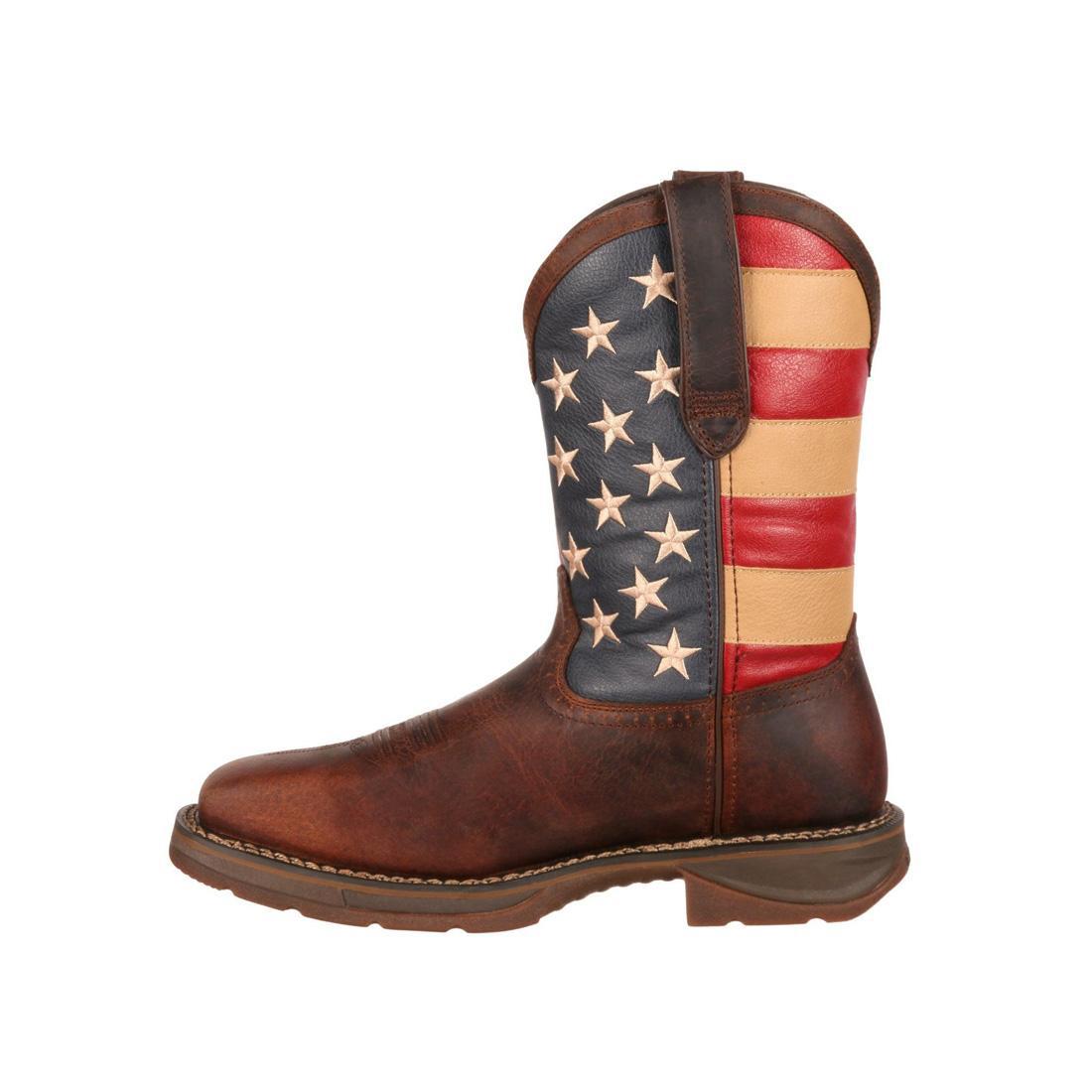 Rebel Steel Toe Work Boots - American Flag Western Cowboy Boots for Men - Durable Safety Toe for Construction, Ranch & Outdoor Work