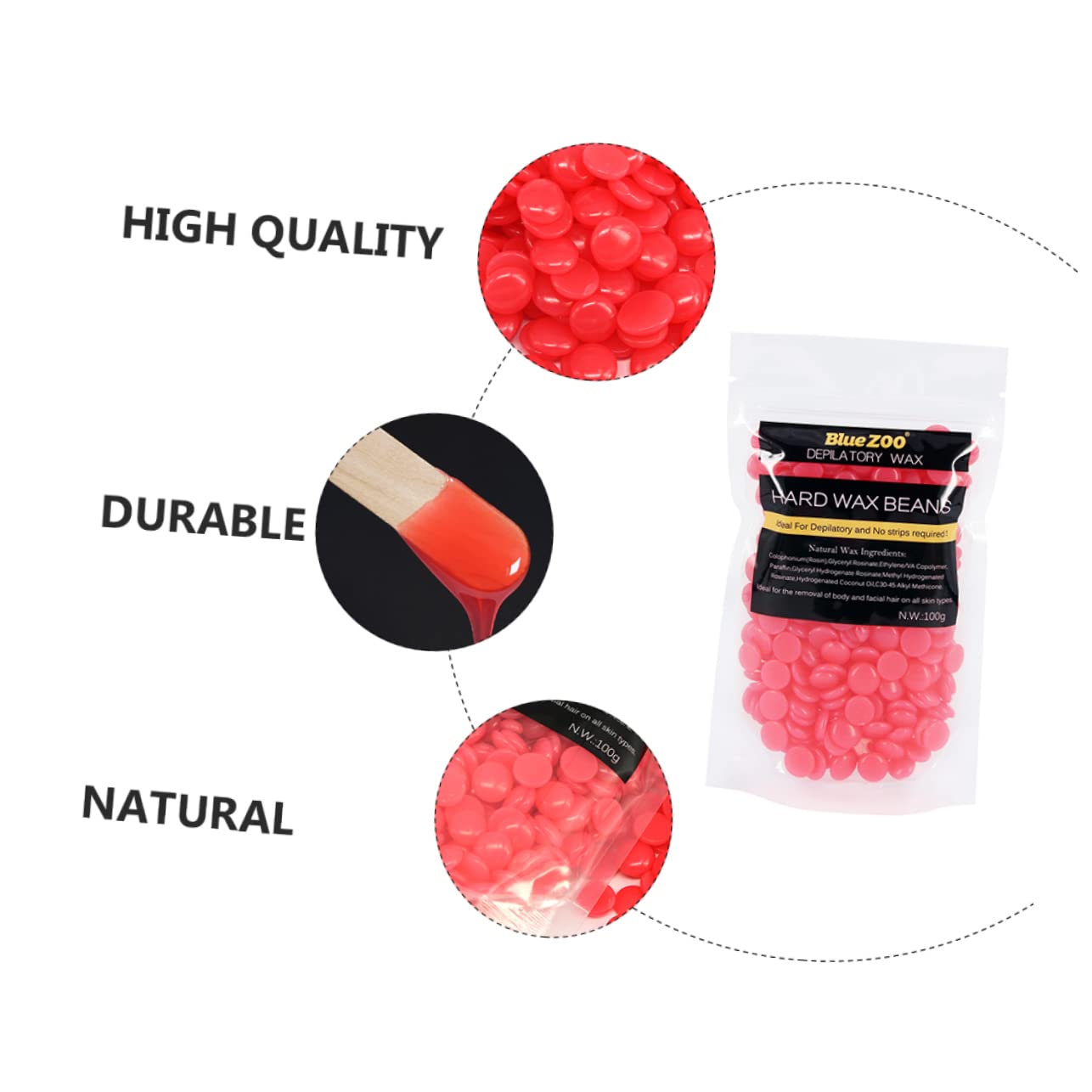 GLEAVI 2-Pack Hard Wax Beans & Wax Warmer Kit - Professional Hair Removal Wax for Face, Legs, Bikini & Body - Includes Waxing Strips & Double Wax Warmer Machine - Perfect for Salon, Spa & At-Home Use (Red)