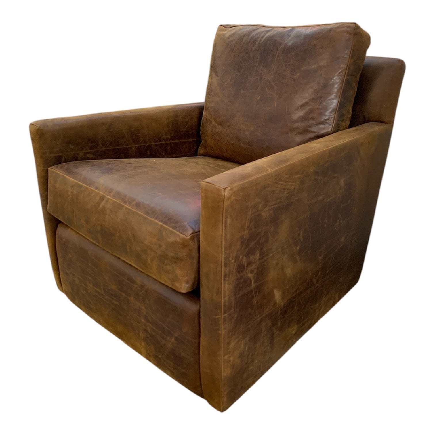 Premium Rocco Leather Swivel Armchair - Modern Office Chair with 360° Rotation, Ergonomic Design for Home & Office Use - Perfect for Living Room, Study, or Executive Workspace