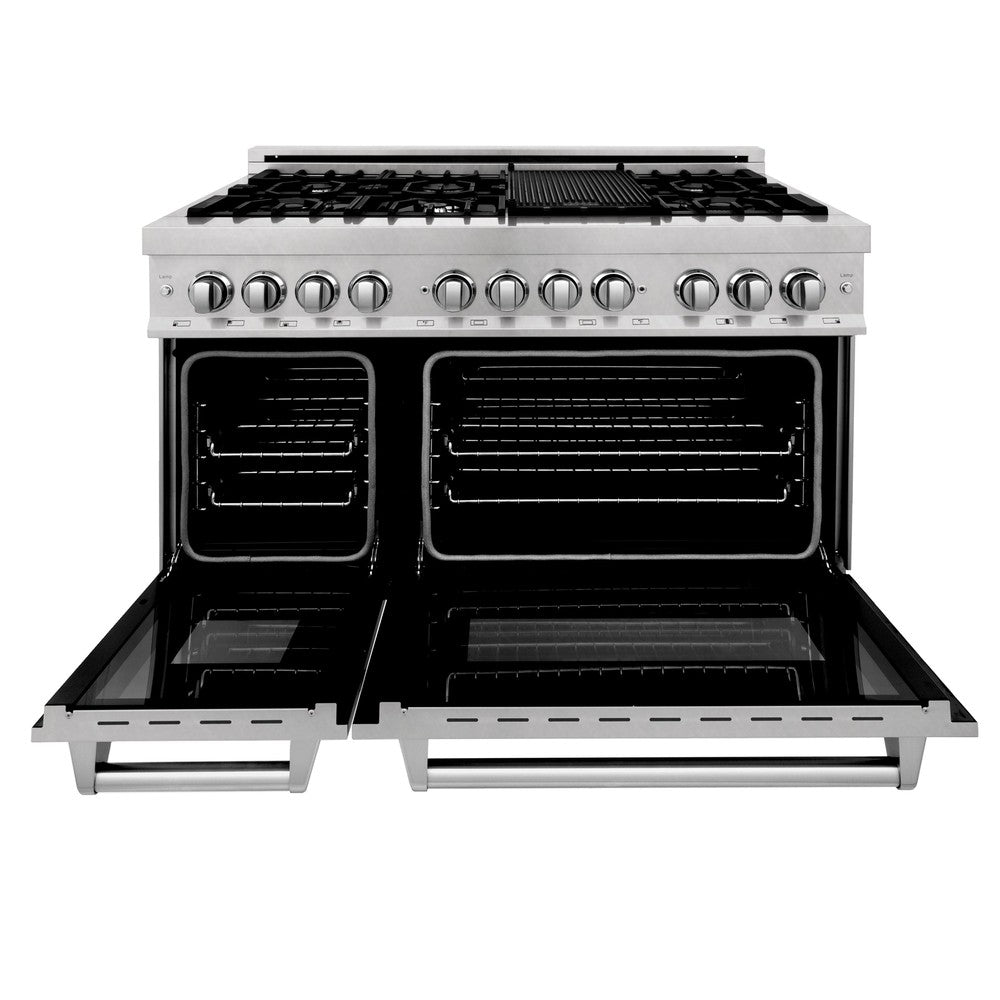 ZLINE 48 Inch Professional Kitchen Package - Stainless Steel Dual Fuel Range & Convertible Vent Hood | Perfect for Home Chefs & Modern Kitchens