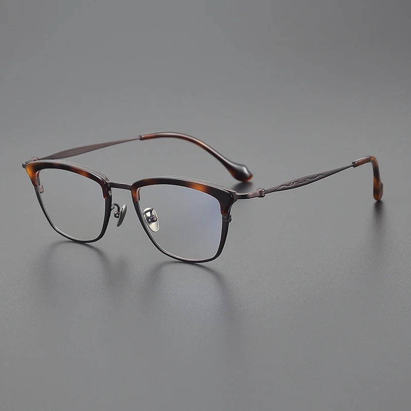 Stylish Unisex Black Titanium Acetate Square Eyeglasses Frame 6069 - Perfect for Work, Reading & Fashion Accessories