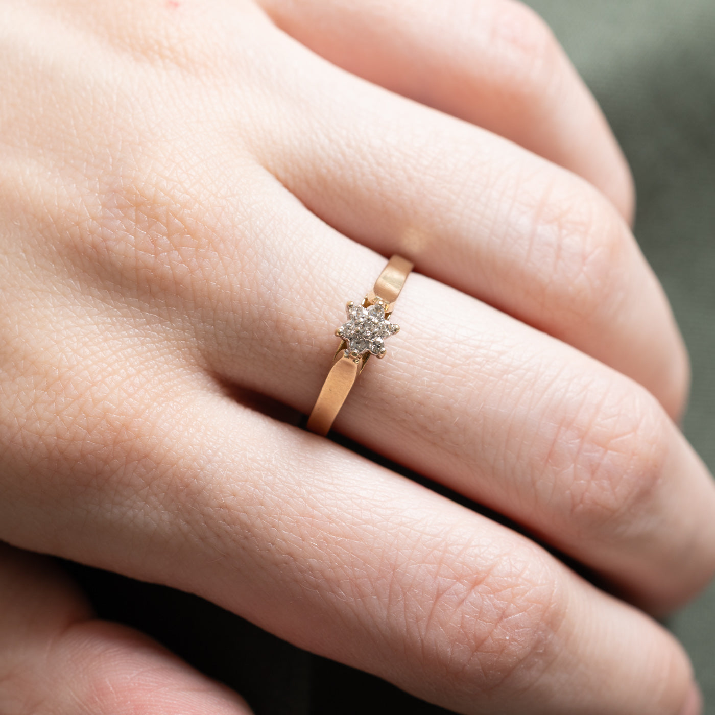 0.05ctw Cluster Diamond Ring for Women - Size 6.75 | Elegant Wedding, Engagement & Anniversary Jewelry Gift
