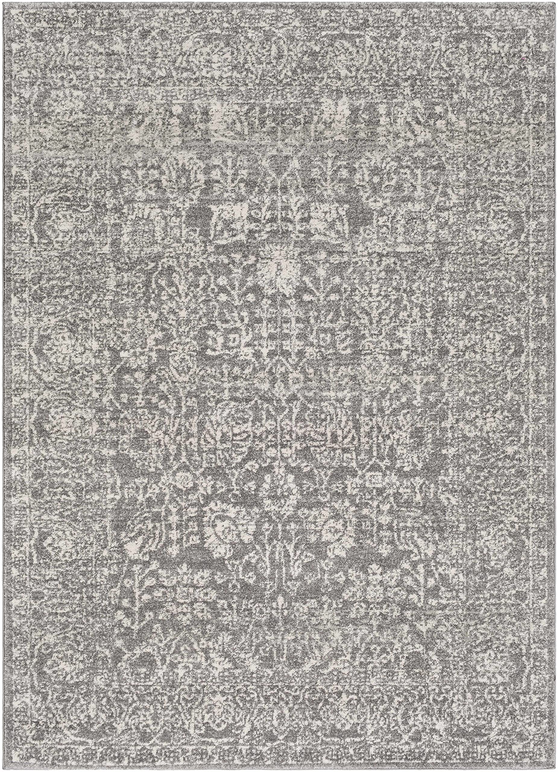 Hauteloom Sigel Traditional Area Rug 2' x 3' - Soft Gray & Beige Living Room Rug, Bedroom Carpet - Perfect for Home Decor, Office, Dorm & Cozy Spaces
