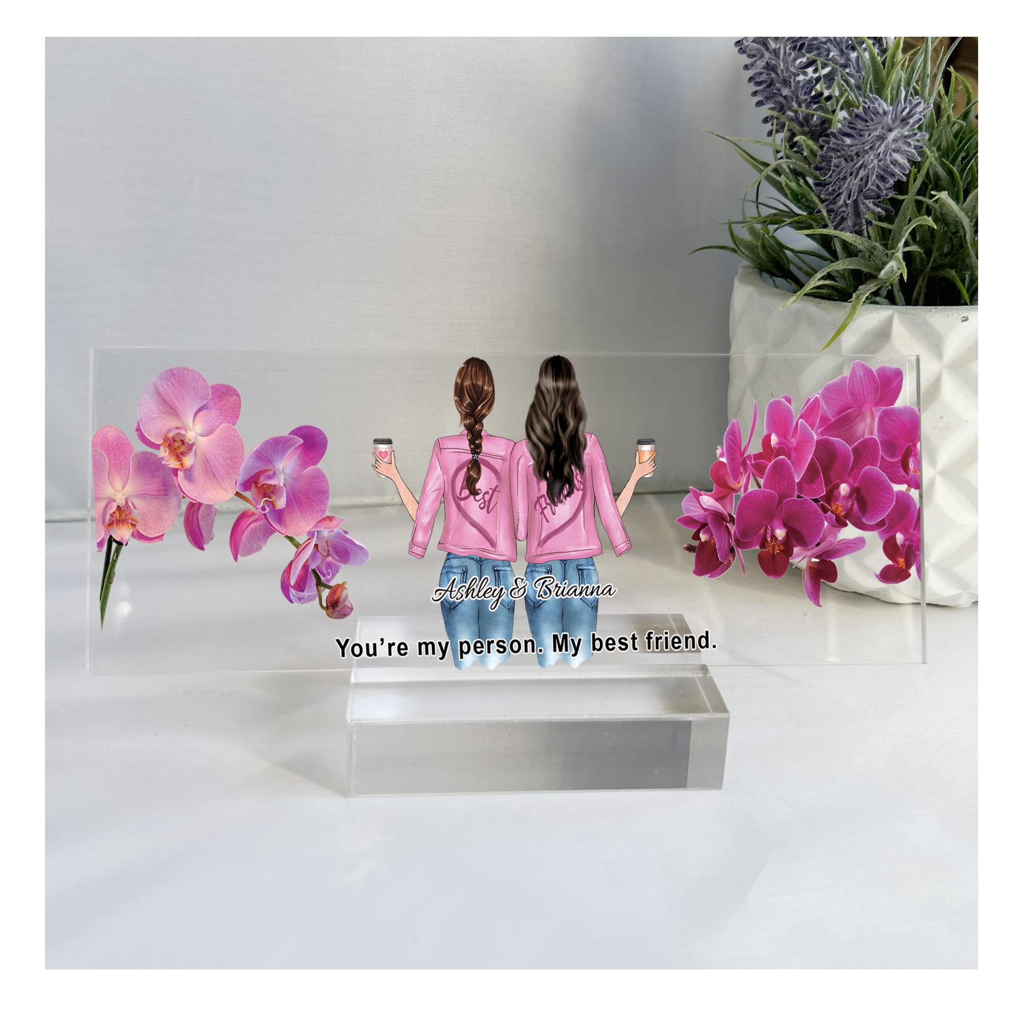 Personalized Best Friend Gifts for Women - Custom Acrylic Plaque for BFF, Sister & Long Distance Friendship - Unique Birthday Gifts for Her - Perfect for Anniversaries, Galentine's Day & Special Occasions