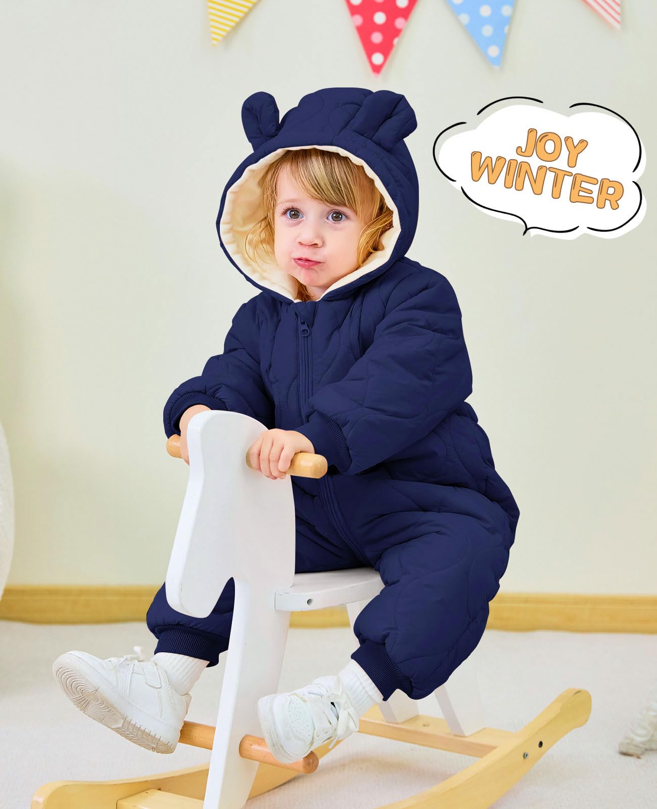 uideazone Baby Snowsuit - Winter Coat Jumpsuit for Newborns 0-24 Months | Hooded Puffer Jacket for Infant Boys & Girls | Perfect for Outdoor Play & Cold Weather Protection