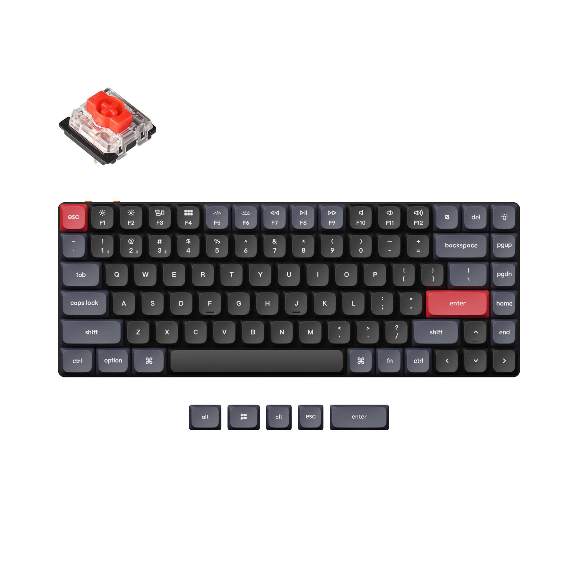 Keychron K3 Pro Ultra-Slim Wireless Mechanical Keyboard - 75% Compact Layout, QMK/VIA Programmable, Gateron G Pro Red Switches, PBT Keycaps, White Backlight - Compatible with Mac, Windows, Linux - Perfect for Office Work, Gaming & Programming