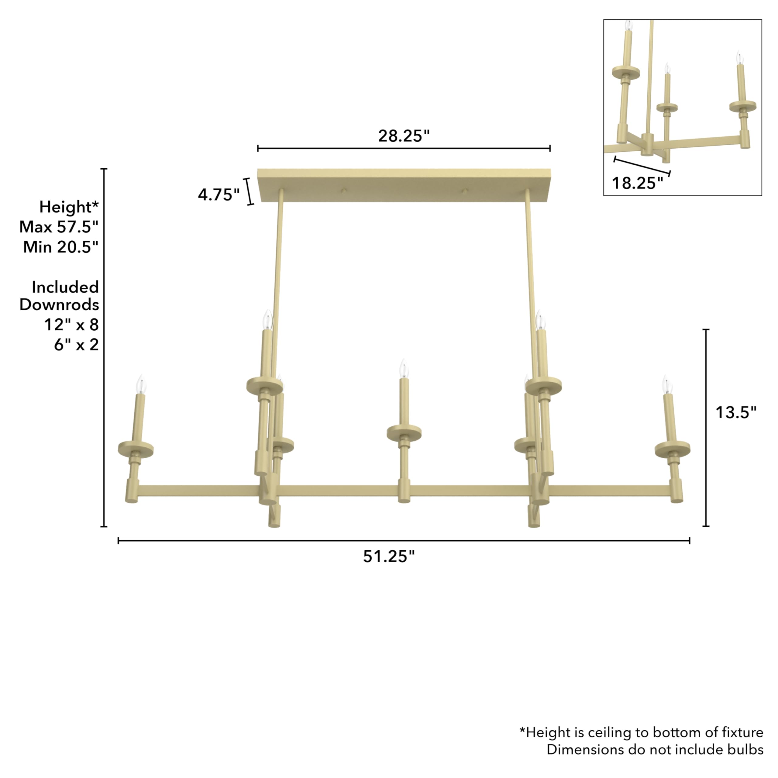 Hunter Fan Company 19055 Briargrove Modern Brass Chandelier - Elegant Ceiling Light Fixture for Living Room, Dining Room & Bedroom Decor