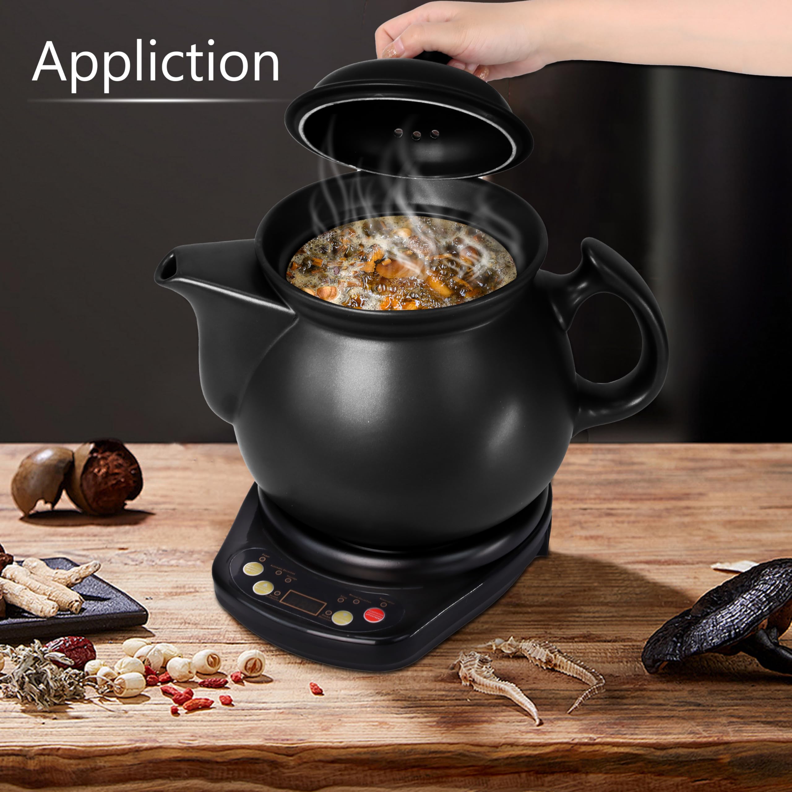 5L Electric Chinese Herbal Medicine Cooker - Ceramic Pot for Herbal Tea, Soup, Stew & Porridge | Multi-Functional Household Slow Cooker for Traditional Remedies & Healthy Meals | Perfect for Home Apothecary, Wellness Routines & Asian Cuisine Preparation