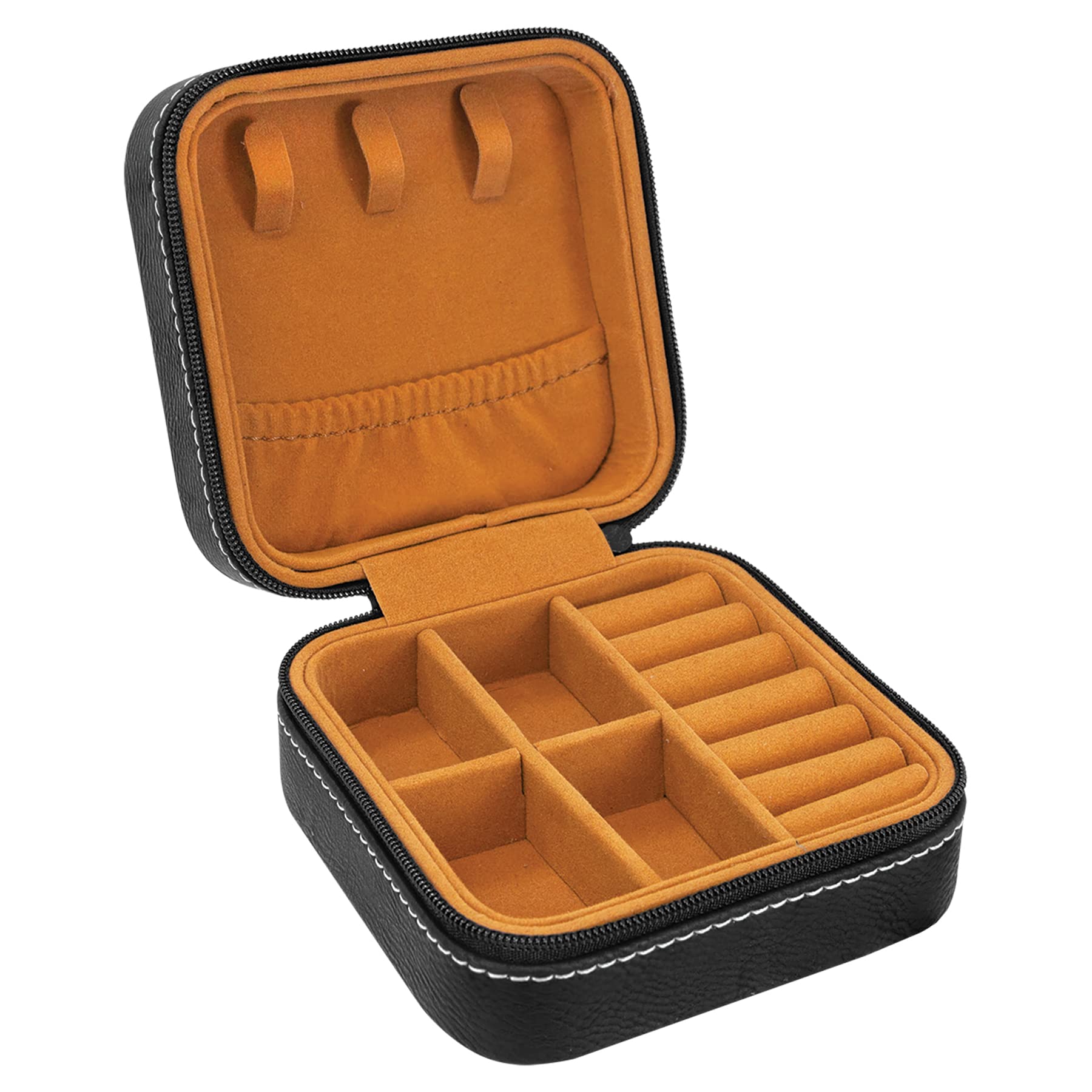 Personalized Travel Jewelry Box - Engraved Black Jewelry Storage Case for Rings, Pendants & Earrings | Premium Gift & Travel Organizer for Women | Perfect for Vacation, Business Trips & Daily Use