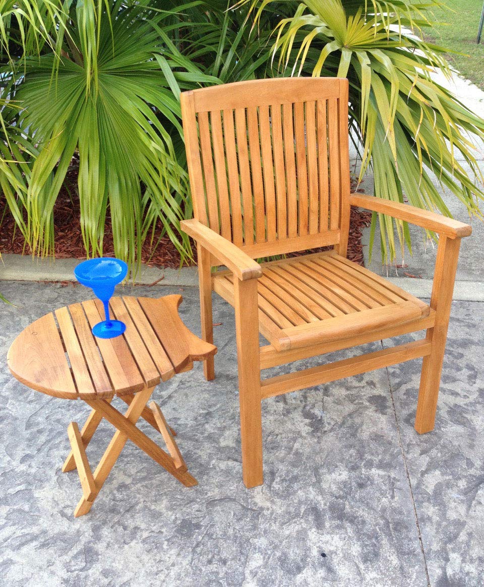 Premium Solid A-Grade Teak Wood Folding Outdoor Patio Table - Perfect for Backyard BBQs, Poolside Dining & Camping Trips
