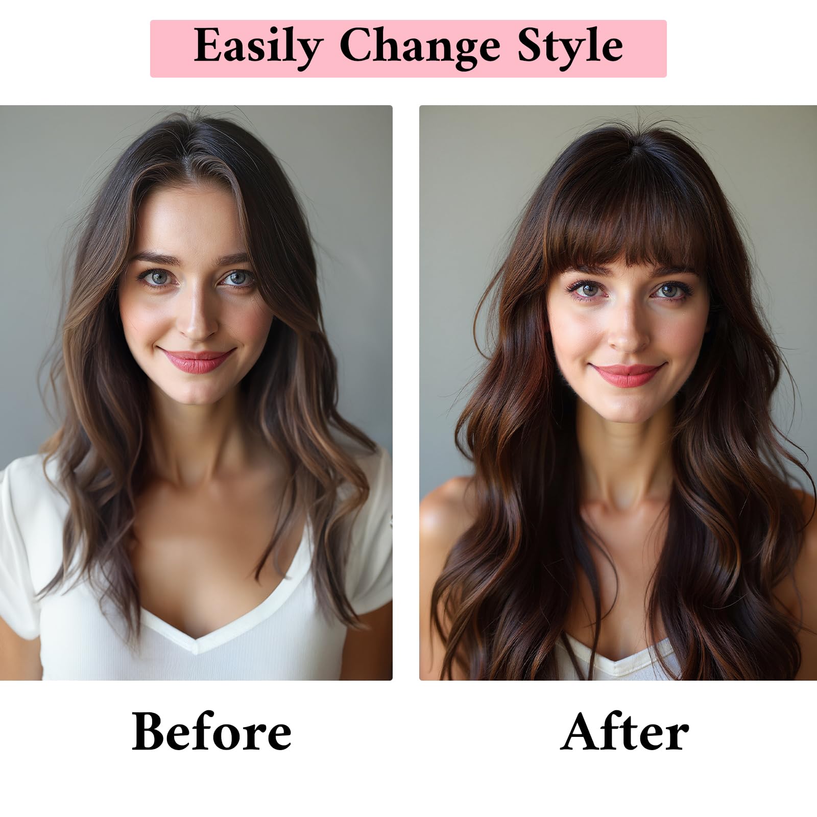 SEGO 100% Real Human Hair Toppers with Bangs - Silk Base 150% Density Clip-in Hair Topper (2.7”x5.1”) for Women with Thinning Hair & Hair Loss - Covers Gray Hair - Perfect for Daily Wear, Special Occasions & Hair Volume Enhancement