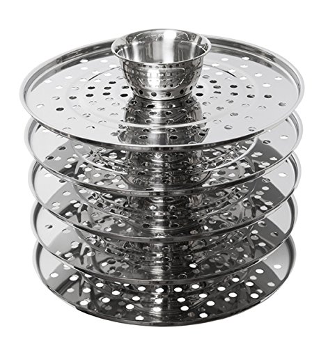 5-Tier 20 Qt 18/10 Stainless Steel Steamer Cooker with Tempered Glass Lid - Perfect for Dumplings, Ravioli, Vegetables, Fish, Manti - Ideal for Home Cooking, Meal Prep & Healthy Eating