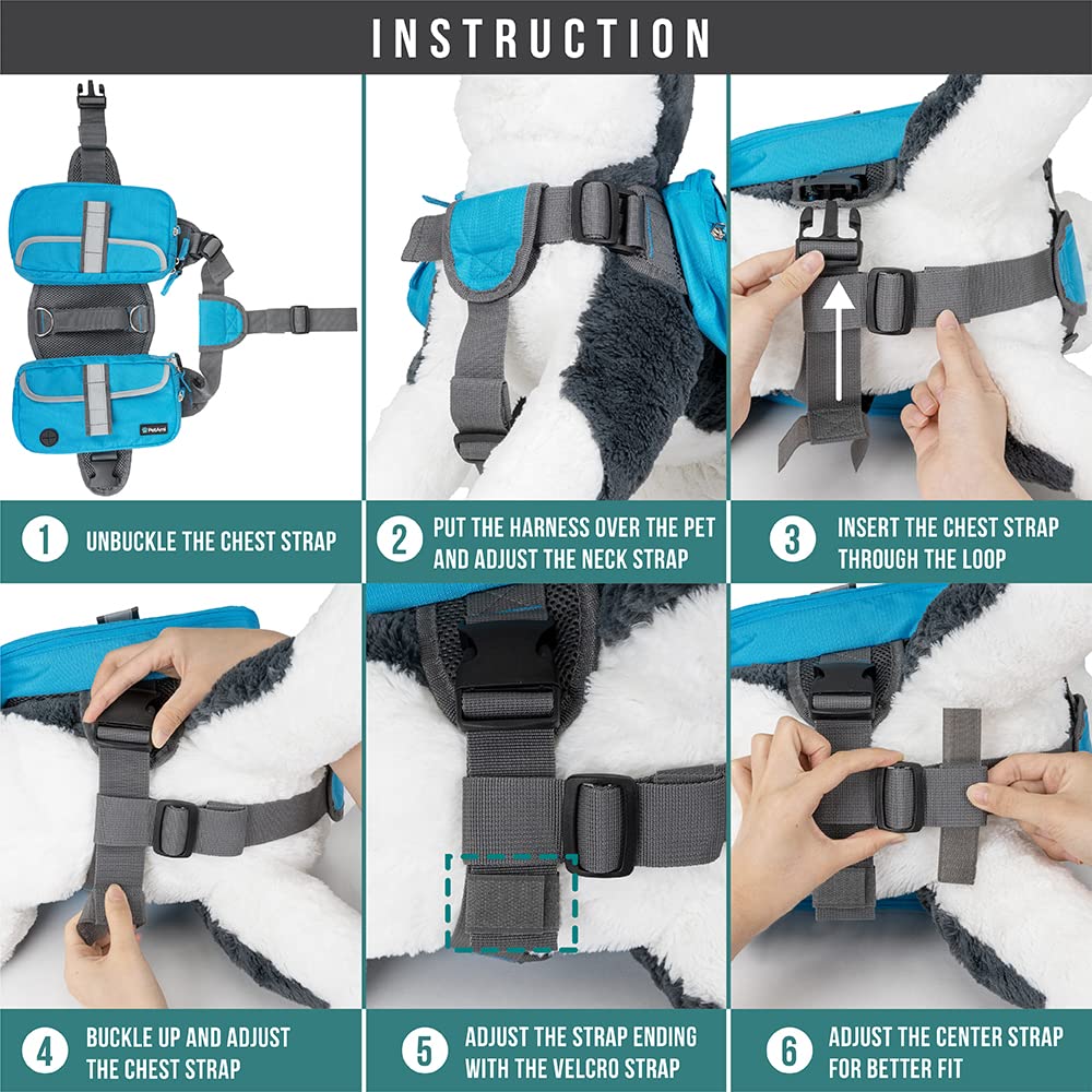 PetAmi Dog Backpack for Medium & Large Dogs - Adjustable Saddle Bag Carrier with Reflective Safety Pockets - Perfect for Hiking, Camping & Travel Accessories (Green, Medium) - Ideal for Outdoor Adventures, Dog Walking & Pet Travel Gear