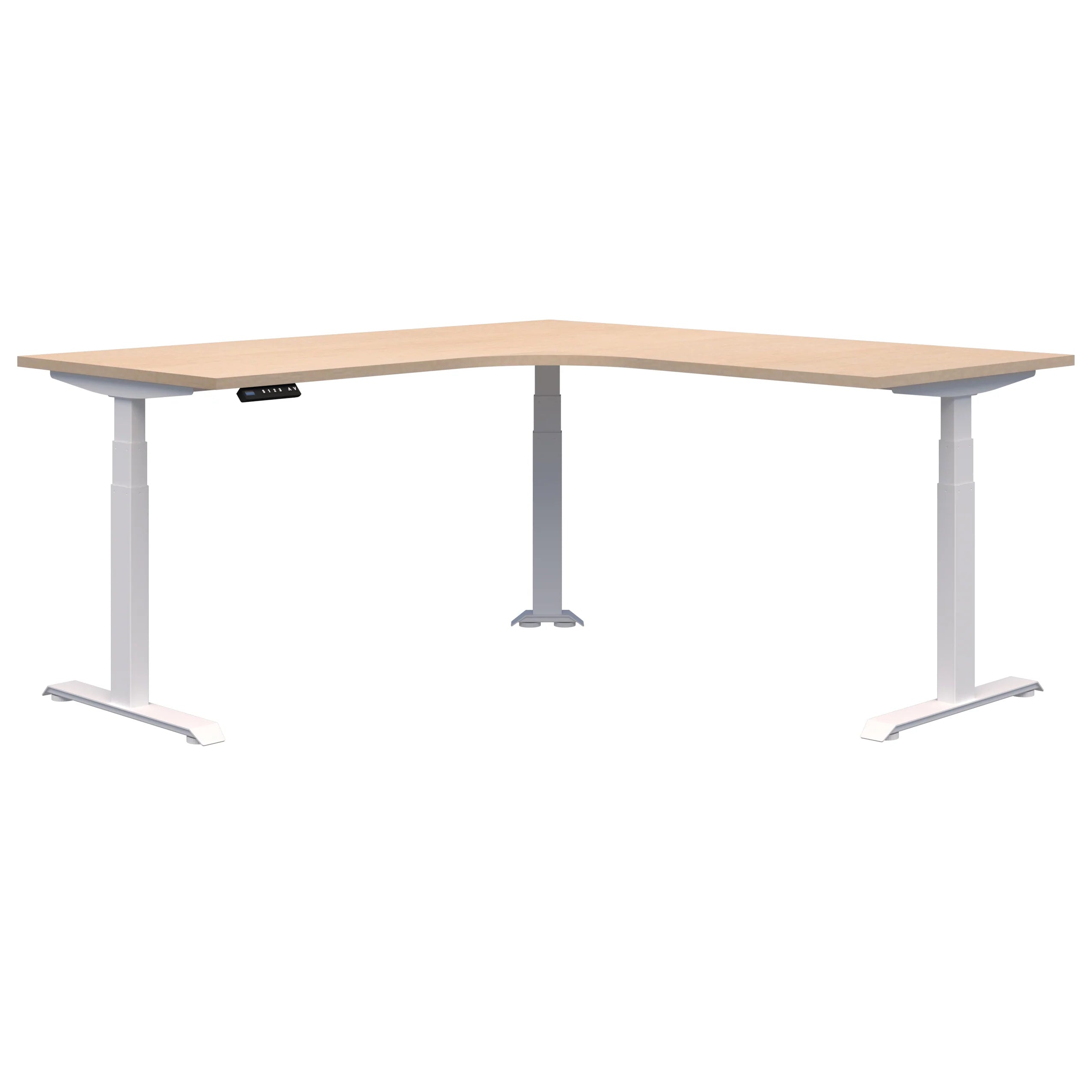 Summit II Electric Height Adjustable Corner Standing Desk - Ergonomic Home Office Workstation for Remote Work & Gaming Setup