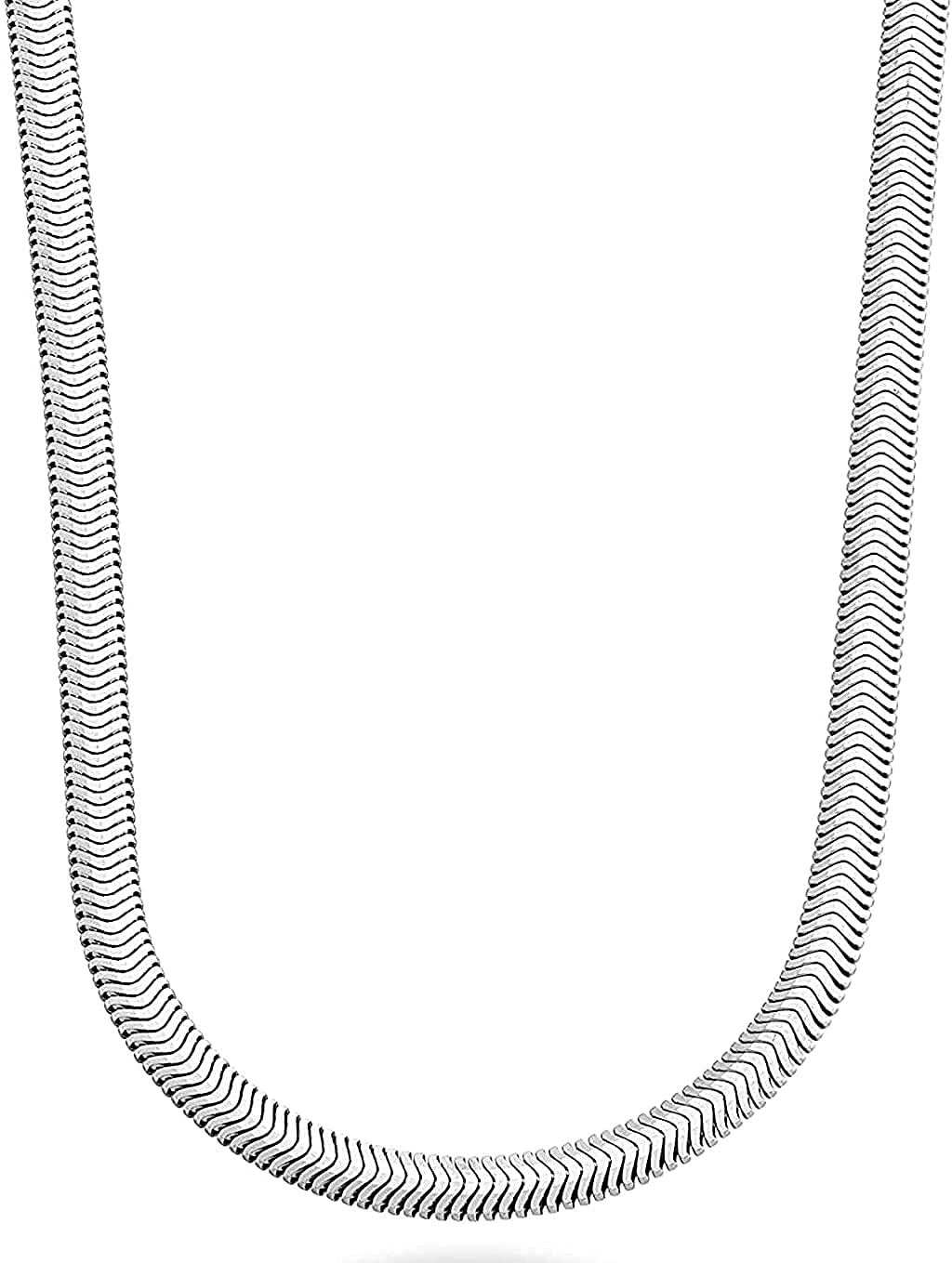 Savlano 925 Sterling Silver 5mm Solid Italian Round Diamond Cut Flexible Snake Chain Necklace for Men & Women - Elegant Jewelry Gift with Box - Perfect for Weddings, Anniversaries & Everyday Wear - Made in Italy