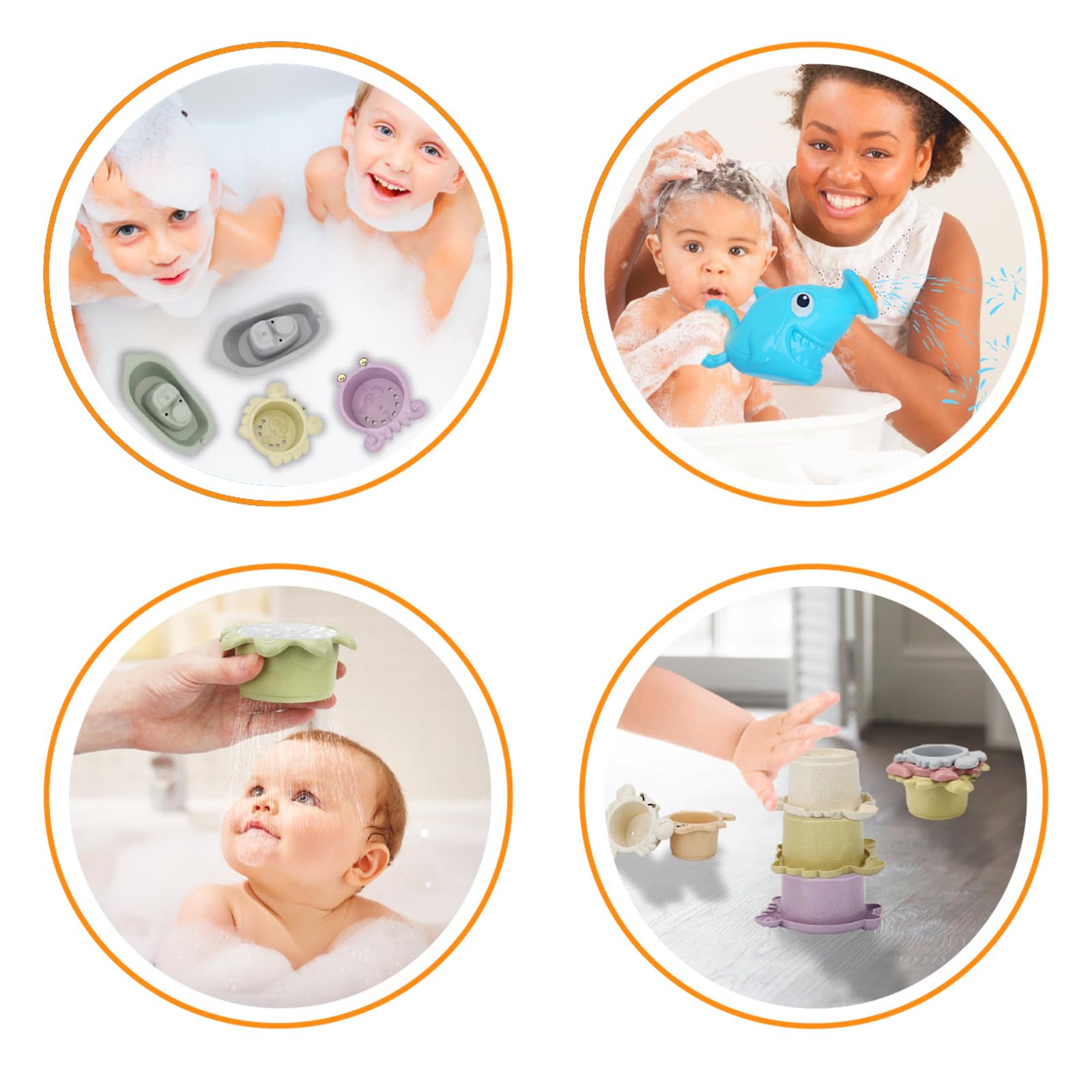 **14-Piece Toddler Bath Toys Set for Kids Ages 1-3 – Shark Shower, 5 Toy Boats & 8 Bath Cups – Fun Water Table & Bathtub Toys for Boys & Girls – Perfect Baby Pool & Bath Time Play Gifts**    *(Ideal for bathtime fun, outdoor water tables, baby pools, and sensory play – encourages motor skills and imaginative play!)*
