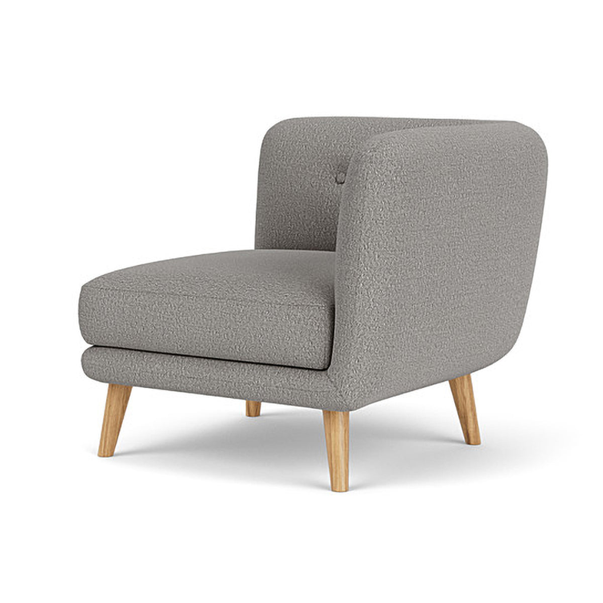 Alfred Boucle Left 1 Seater Modular Sofa - Modern Accent Chair for Living Room, Bedroom & Office - Comfortable Small Space Furniture