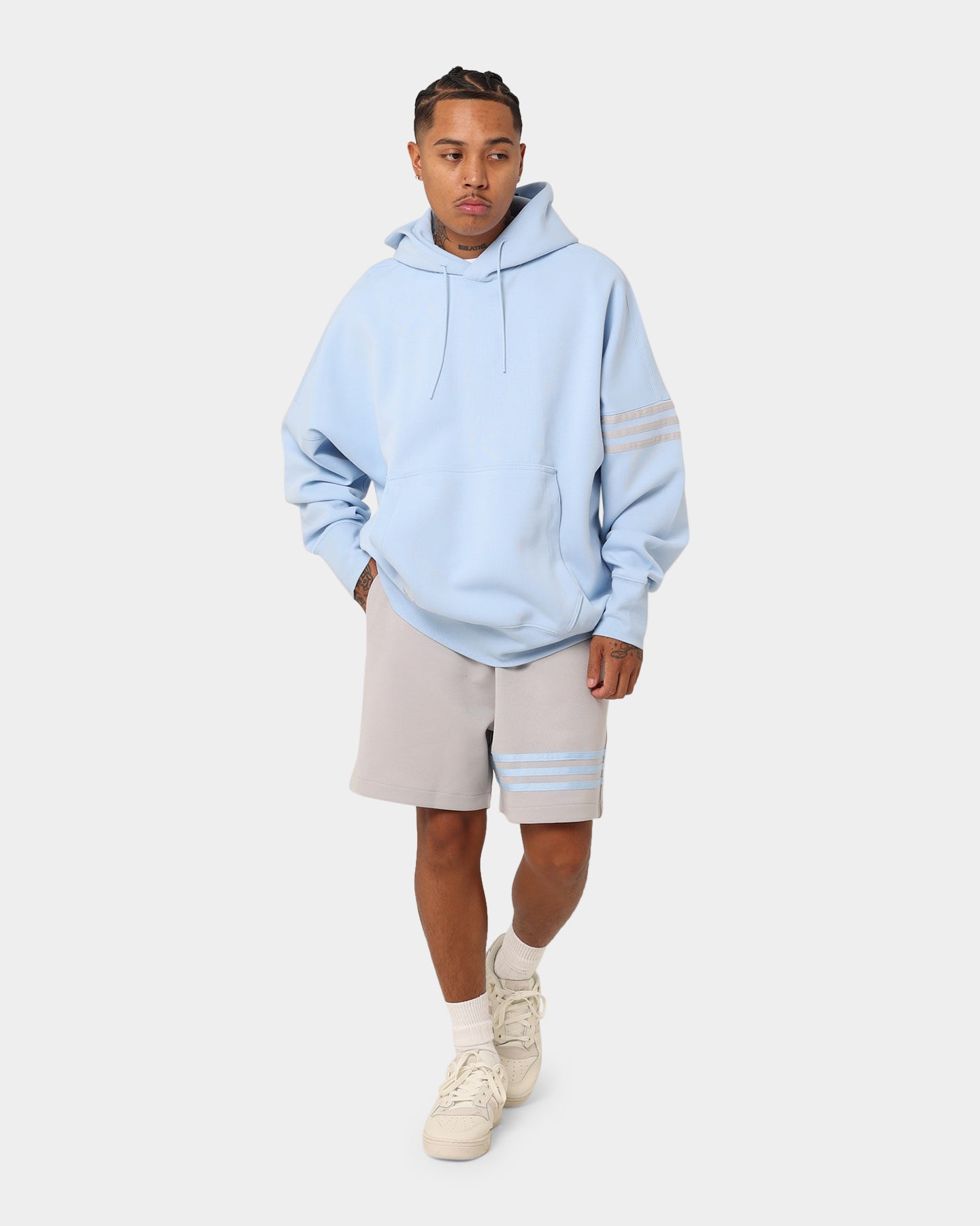 Adidas New C Hoodie Clear Sky - Men's Lightweight Pullover Sweatshirt for Casual Wear & Street Style
