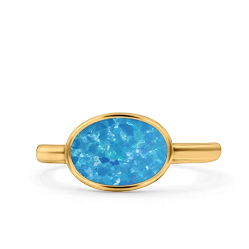 Yellow Tone, Lab Created Blue Opal