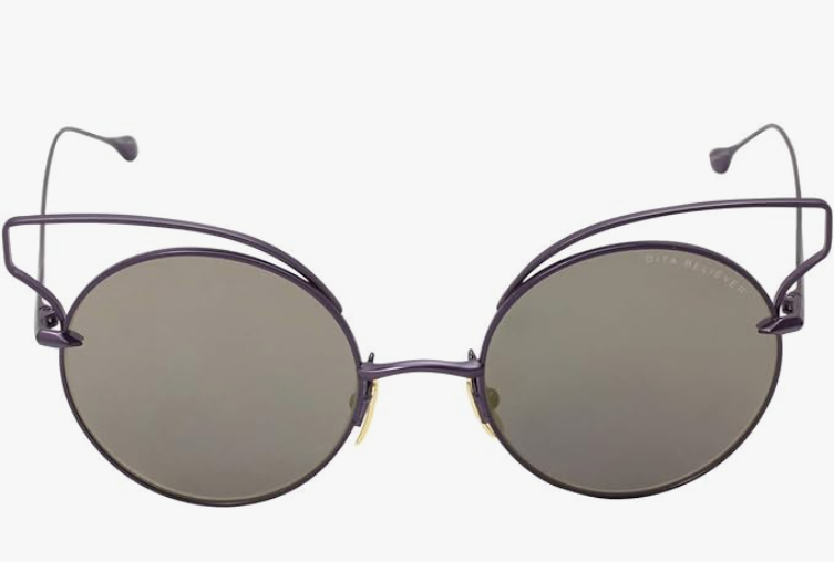 Dita BELIEVER 23008 C Purple/Grey Gold Mirrored Round Women's Sunglasses - Stylish UV Protection for Outdoor Activities, Beach & Driving