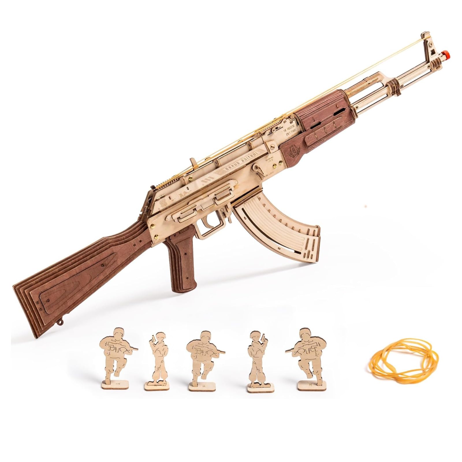 RoWood 3D Wooden Puzzle Kit for Adults - DIY Model Building Set with Rubber Band Gun, Creative Assembly Toy for Teens & Adults - Perfect Gift for Home Decor, Office Stress Relief & STEM Learning Activities