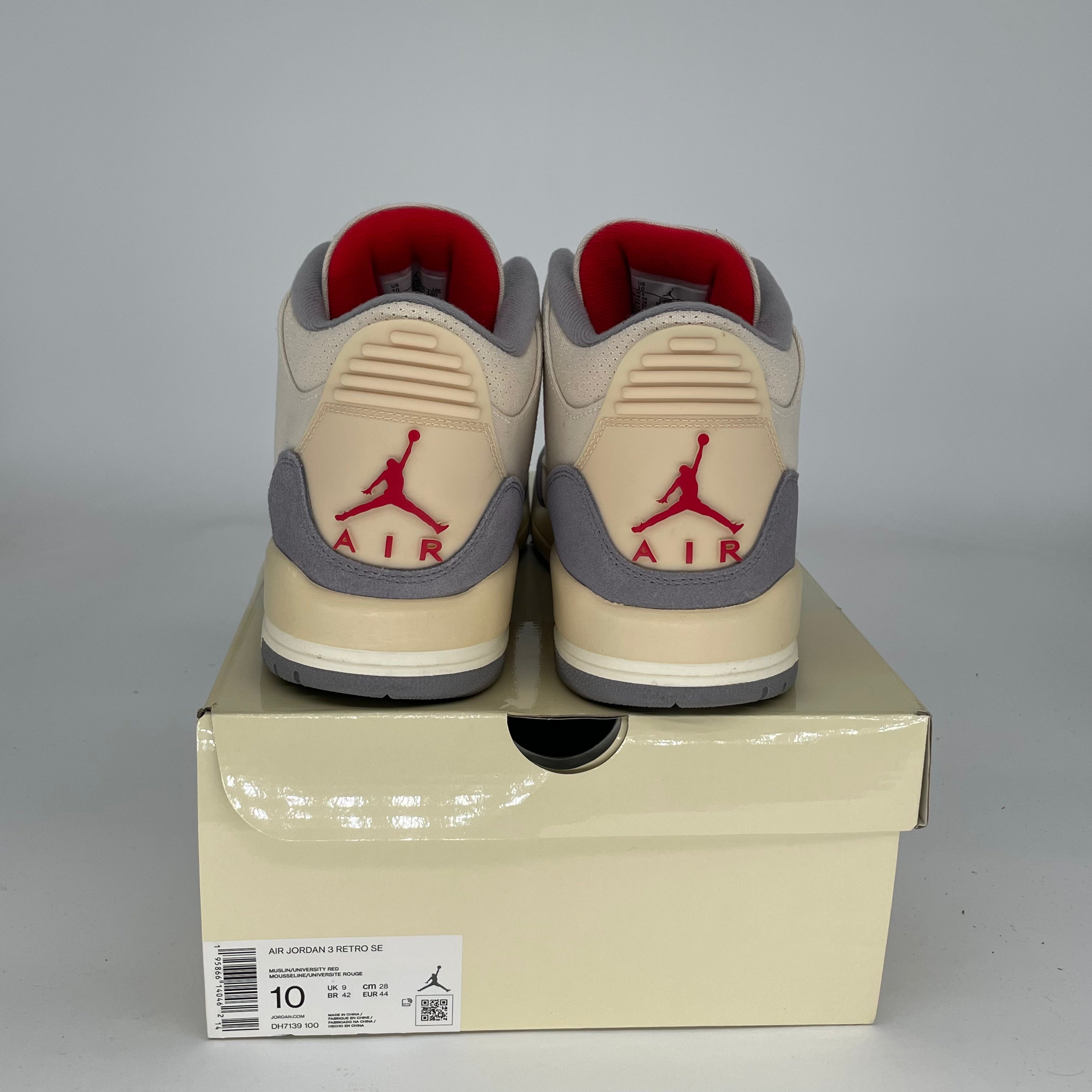 Air Jordan 3 Retro 'Muslin' Men's Basketball Shoes Size 10 - DH7139-100 | Authentic Sneakers for Casual Wear, Street Style & Sneaker Collectors