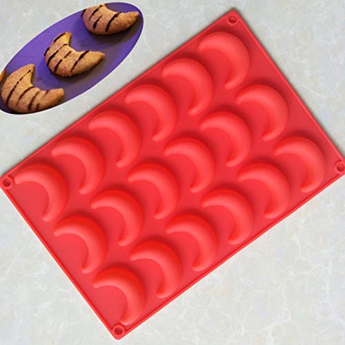 2 Pack Silicone Crescent Moon Ice Cube Tray - Chocolate Candy Mold, Gummy Jelly, Resin Cake, Mini Soap Wax Crayon Mold for DIY Jewelry Making & Cake Decorating - Perfect for Cocktails, Baking & Craft Projects