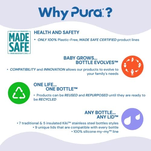 Pura Kiki 9oz/260ml Stainless Steel Insulated Sippy Cup with Sleeve - Plastic-Free, MadeSafe Certified, Medical-Grade Silicone Spout - Fast Flow for Kids, Toddlers & Babies - Moss Green - Perfect for Daycare, Travel & On-the-Go Hydration