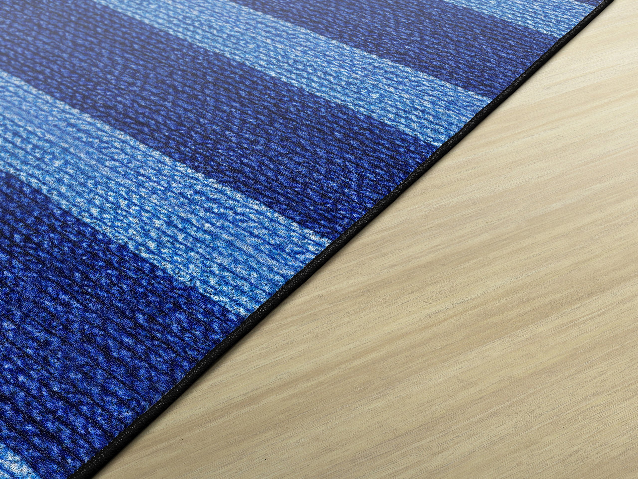 Premium Basketweave Washable Striped Carpet Rug - 6' x 8'4