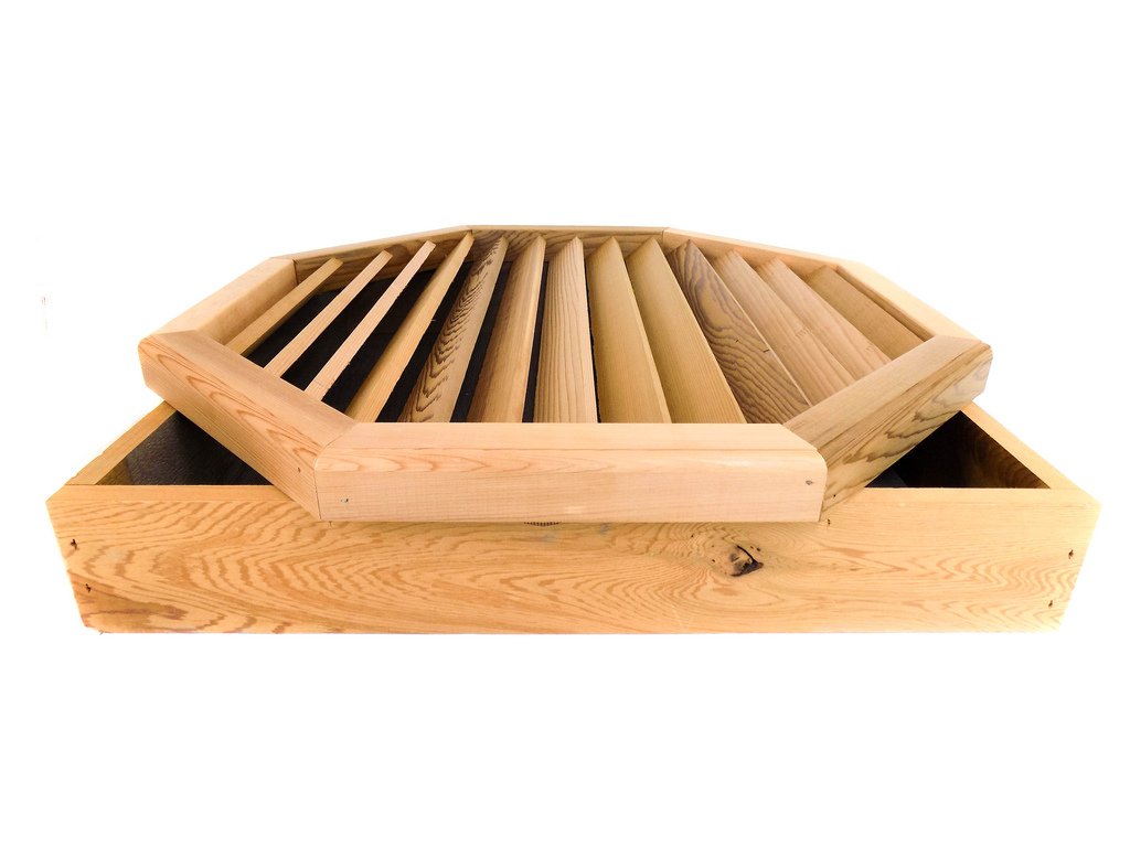 Octagon Clear Cedar Vent - 24x24 Inch Recessed Mount Air Vent for Attic, Basement & Crawl Space Ventilation