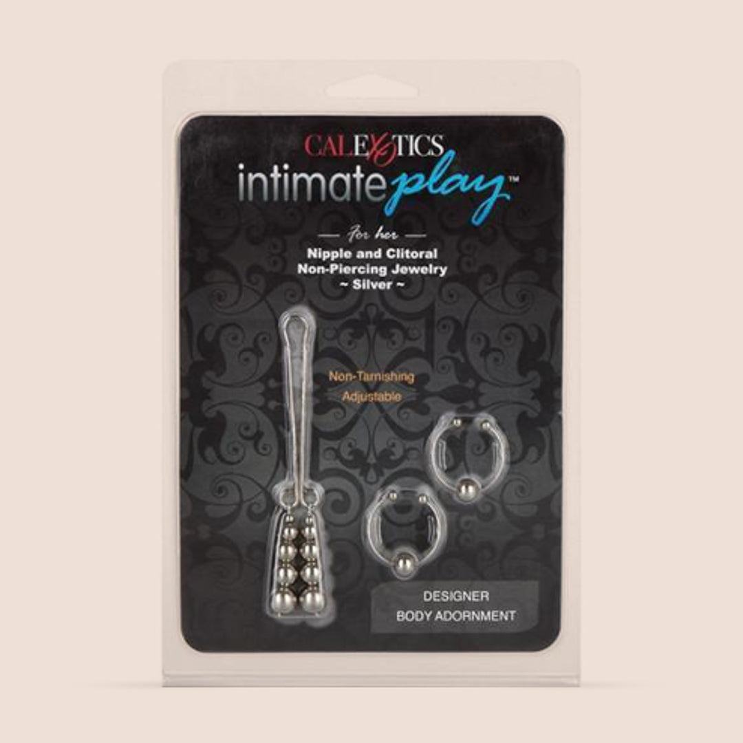 Silver Nipple and Clitoral Jewelry - Non-Piercing Body Jewelry for Sensual Wear & Intimate Accessories | Perfect for Adults, Couples Play & Special Occasions