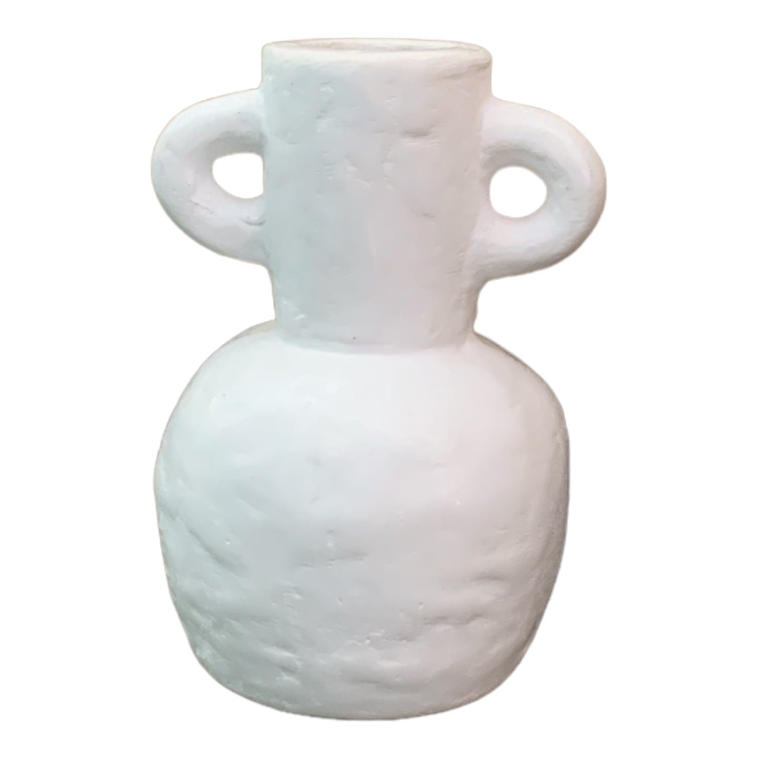 White Ceramic Bulb Vase for Flowers - Modern Minimalist Home Decor, Wedding Centerpiece, Office Desk Decor