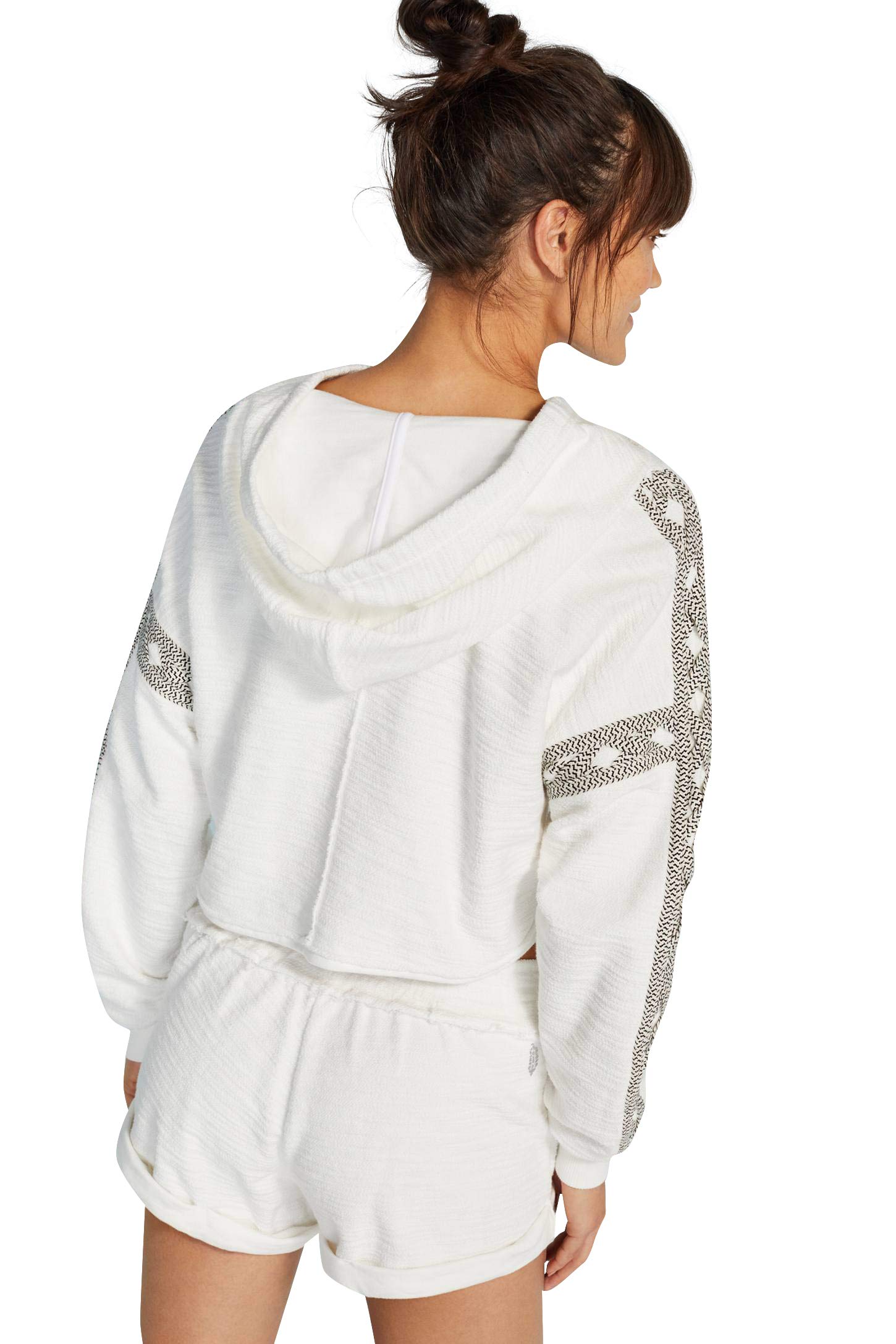 FP Movement Slam Dunk Hoodie & Shorts Set - White Small | Women's Casual Athletic Wear for Gym, Yoga & Street Style