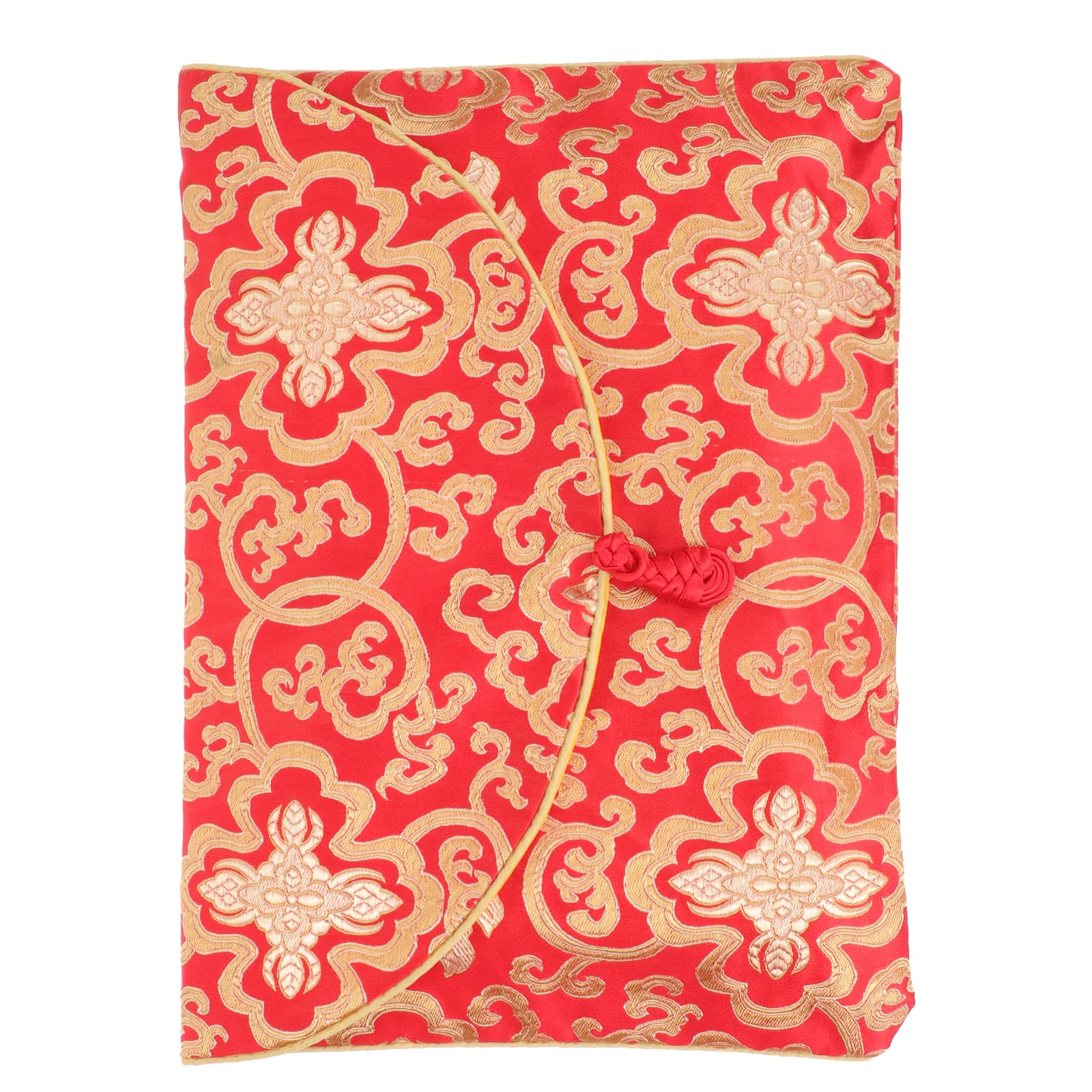 MILISTEN Chinese Style Red Envelopes - Premium Silk Brocade A4 File Folders with Knot Closure for Gifts, Money, Wedding, New Year & Special Occasions