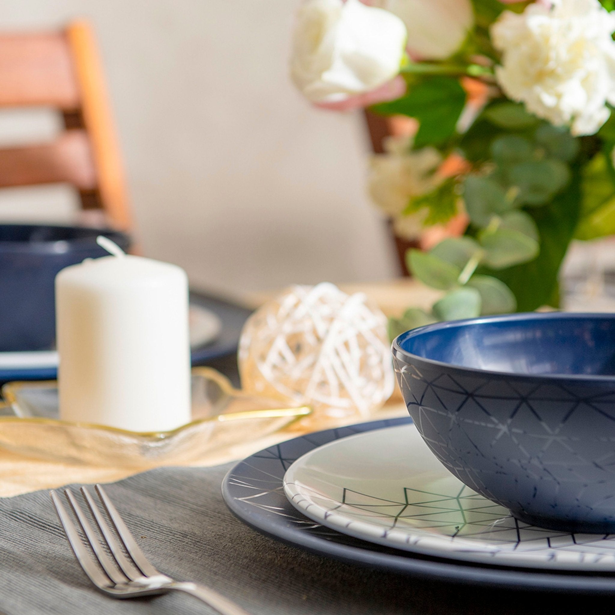 12-Piece Spiderman Melamine Plate and Bowl Dinnerware Set - French Navy Blue - Durable, Kid-Friendly, Unbreakable - Perfect for Birthday Parties, Picnics, and Everyday Family Meals
