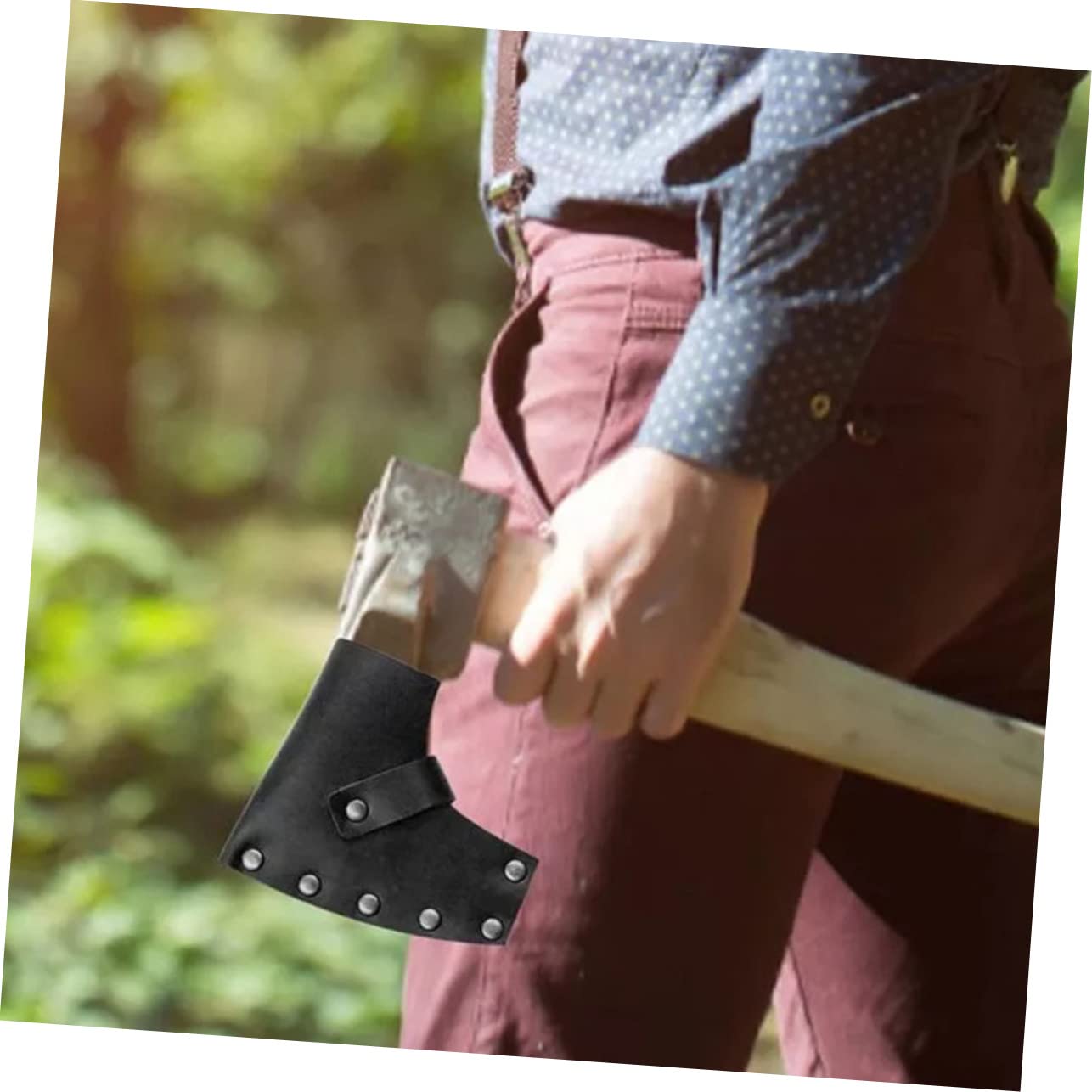 Leather Hatchet Cover - Portable Camping Axe Guard for Gardening & Outdoor Use