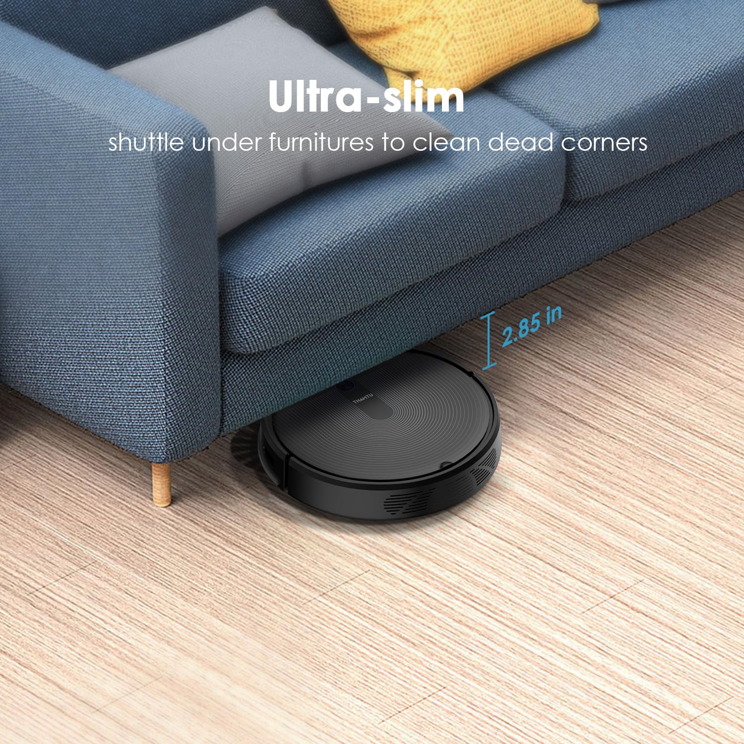 Smart Robot Vacuum Cleaner 2500Pa with WiFi App Control - Powerful Suction for Pet Hair, Hard Floors & Carpets - Ideal for Home Cleaning & Pet Owners