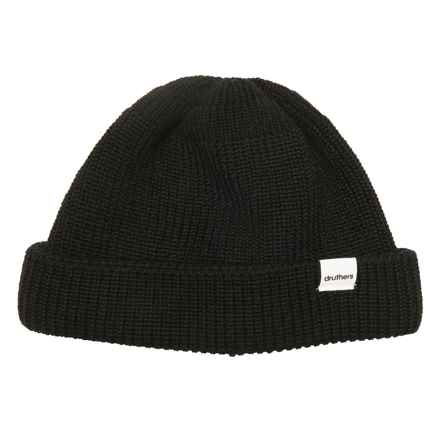Druthers NYC Merino Wool Dockworker Hat - Warm Winter Beanie for Men & Women, Black - Perfect for Outdoor Activities, Hiking, and Cold Weather Fashion