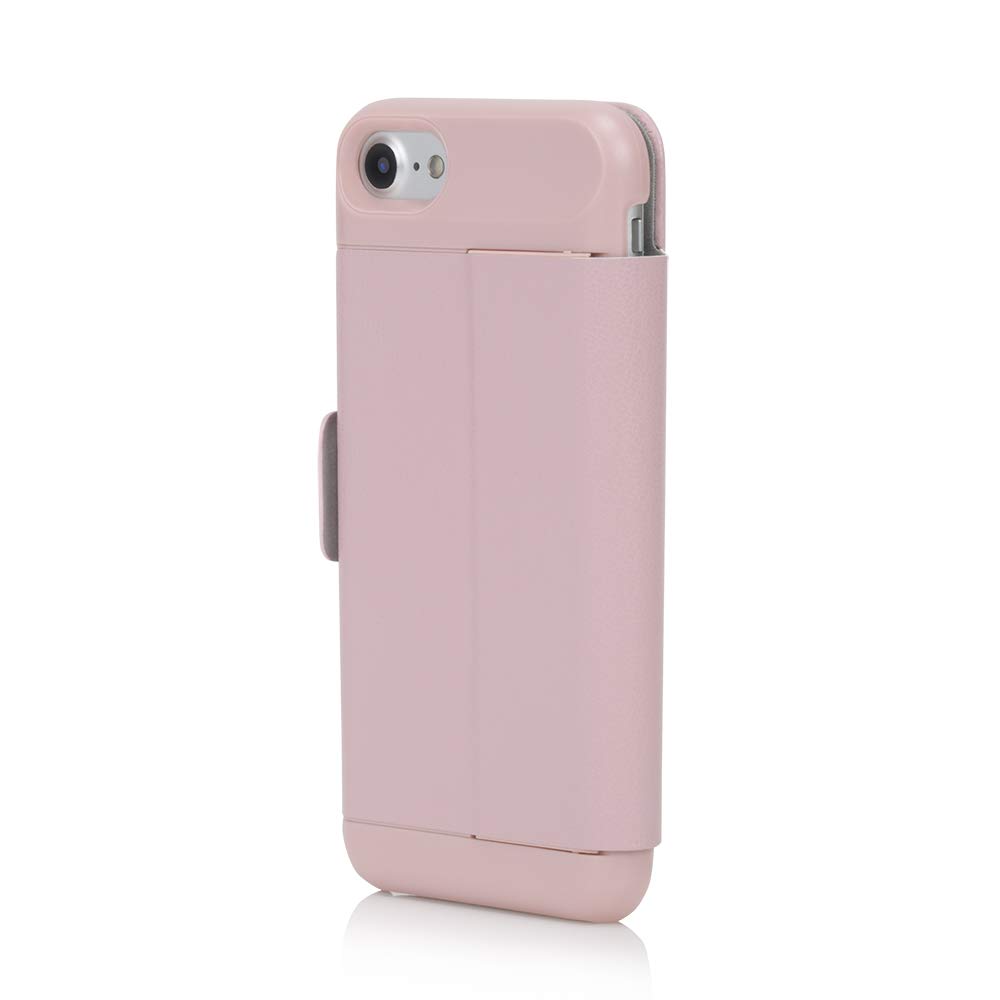 Incipio Vegan Leather Wallet Folio Case for iPhone 7 - Slim Credit Card Holder & Protective Cover (Blush Pink) | Perfect for Everyday Use, Business Travel & Hands-Free Convenience