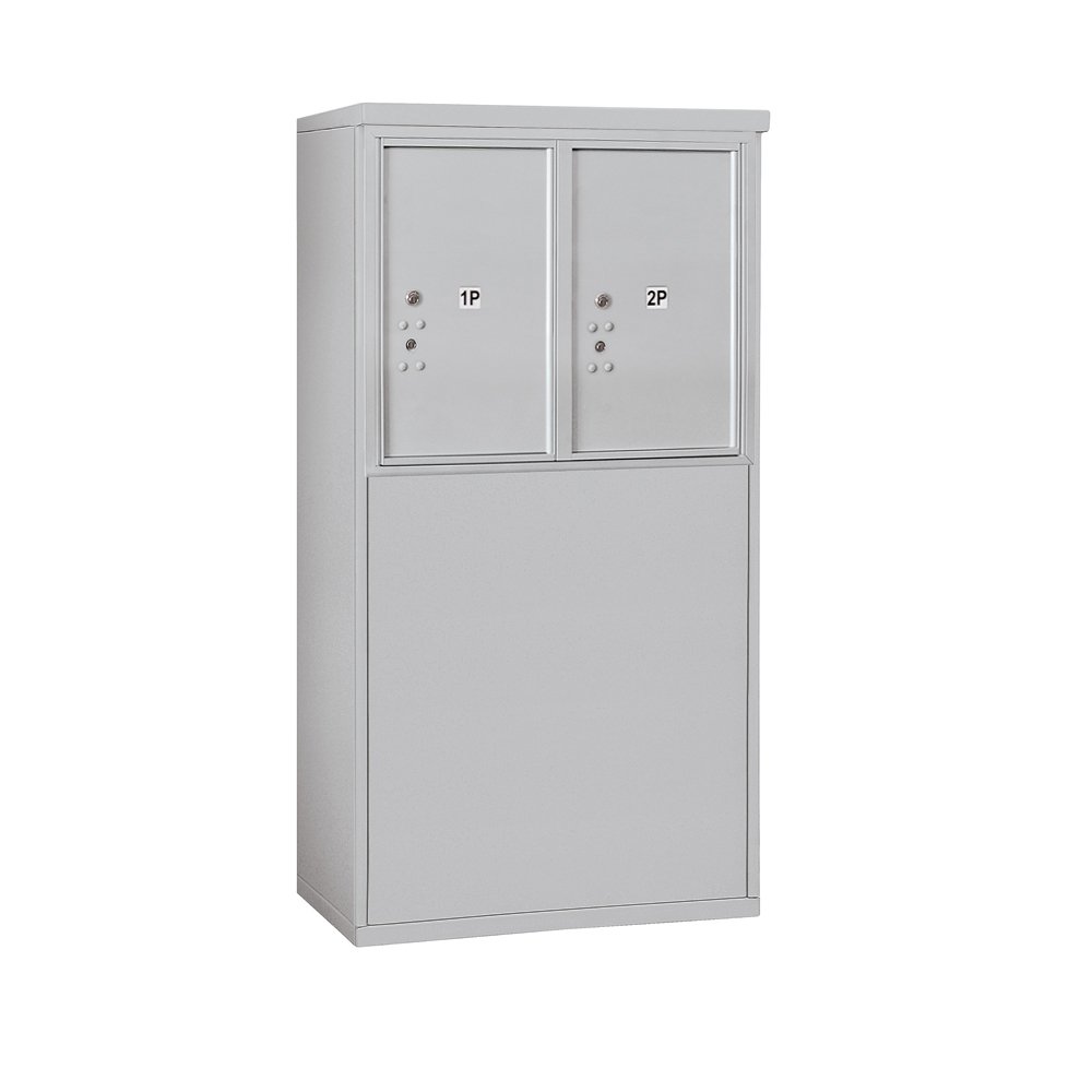 Salsbury Industries 3906D-2PAFU Free Standing Horizontal 4C Mailbox - Durable Aluminum Mailbox for Home & Business - Perfect for Residential Driveways, Office Buildings & Commercial Properties