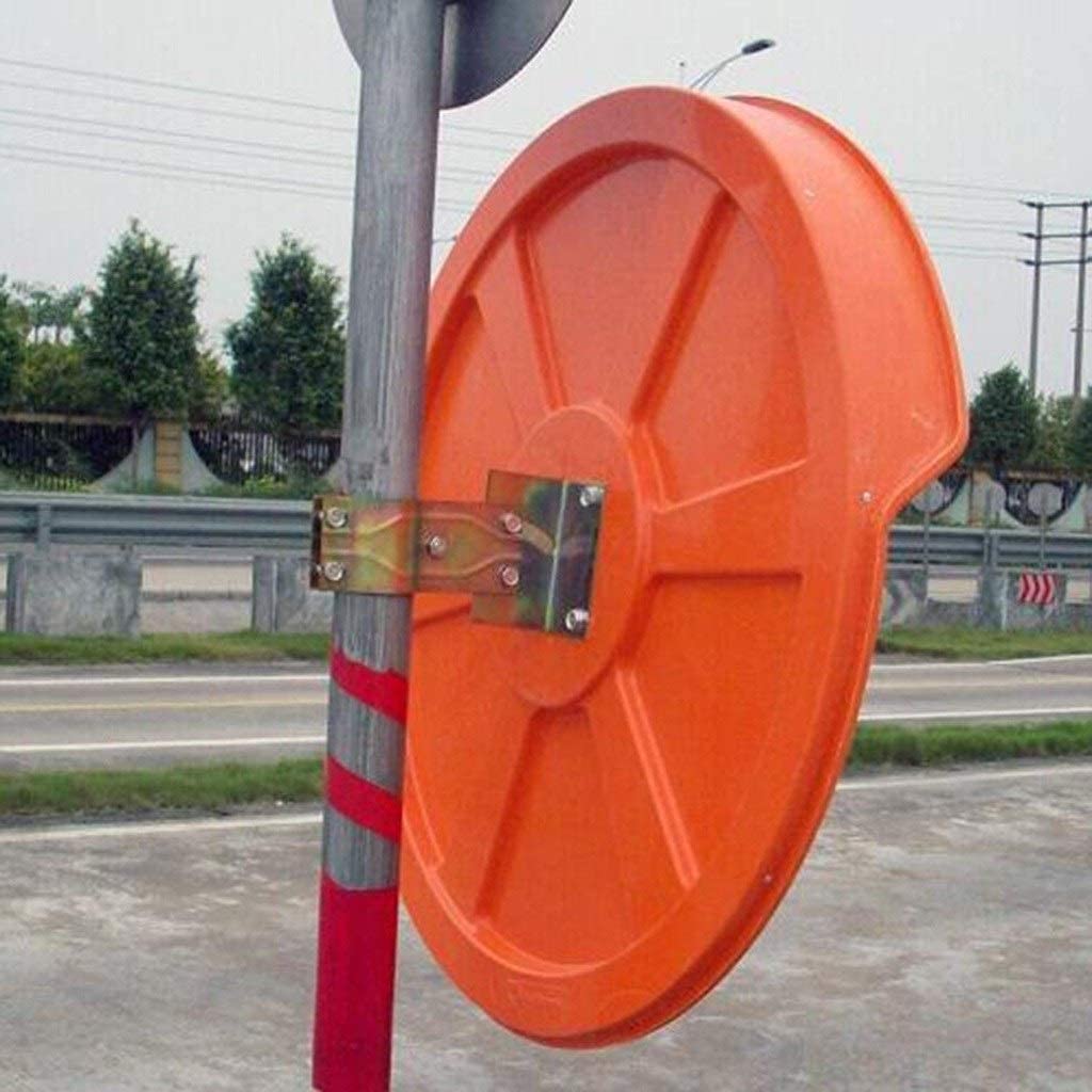 45-120CM Large Red Plastic Safety Convex Mirror for Supermarkets, Hospitals & Traffic - 45CM Size - Ideal for Blind Spots, Parking Lots & Security Surveillance