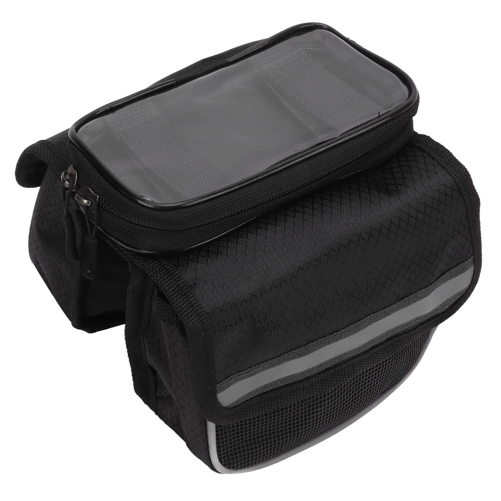 Minifinker Bike Phone Mount - Durable Waterproof Cycling Phone Bag with Dual Zipper, Shockproof & Reflective Strips for iPhone/Android - Perfect for Road Biking, Mountain Cycling & Commuting