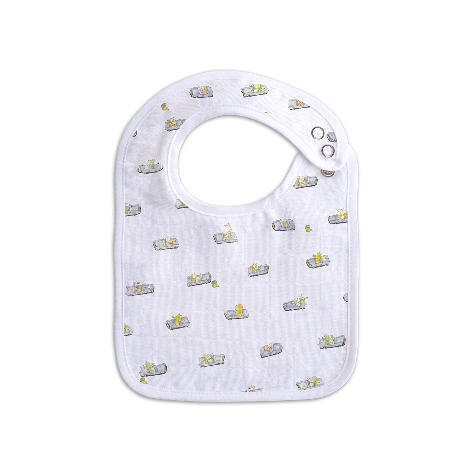 Atelier Choux Premium Baby Bib with Silver Snaps - Dinosaur & Jurassic Theme - Soft & Stylish for Feeding, Playtime & Photo Shoots
