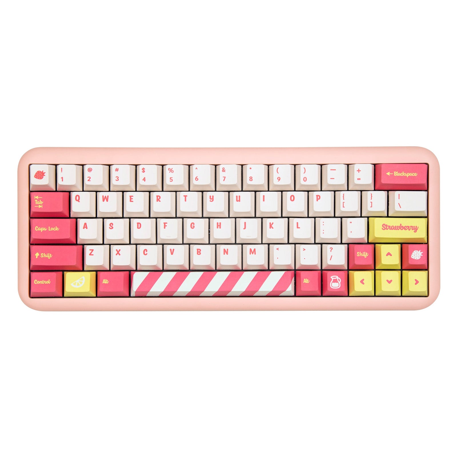 YUNZII Strawberry Lemon Keycap Set - 104 PBT Dye-Sub Keycaps for Mechanical Keyboards, Cherry MX Switches - Perfect for Gaming, Typing & Custom Keyboard Builds